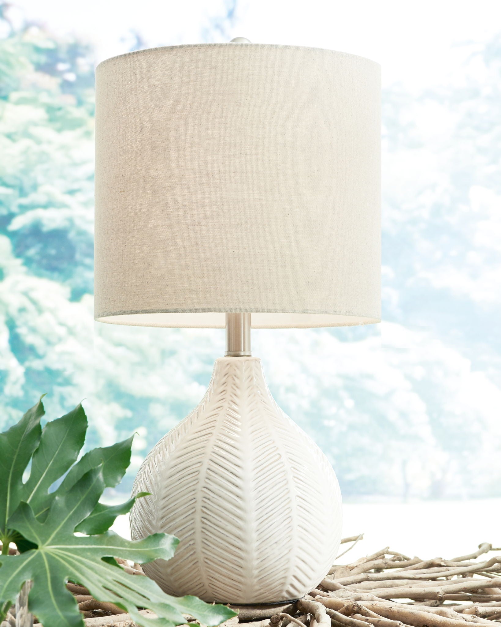 Rainermen - Off White - Ceramic Table Lamp - Urban Living Furniture (Los Angeles, CA)