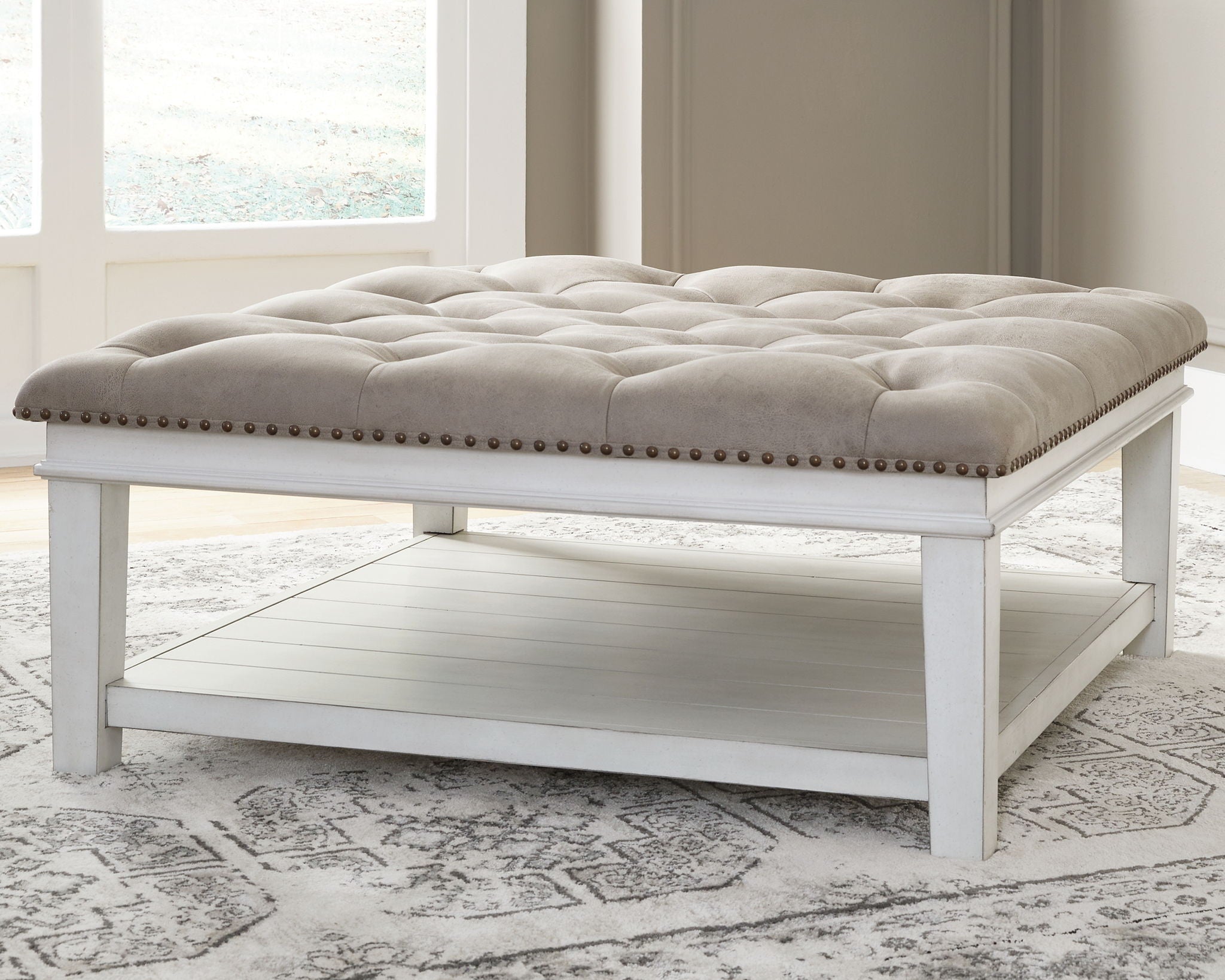 Kanwyn - Whitewash - Uph Ottoman Cocktail Table - Urban Living Furniture (Los Angeles, CA)