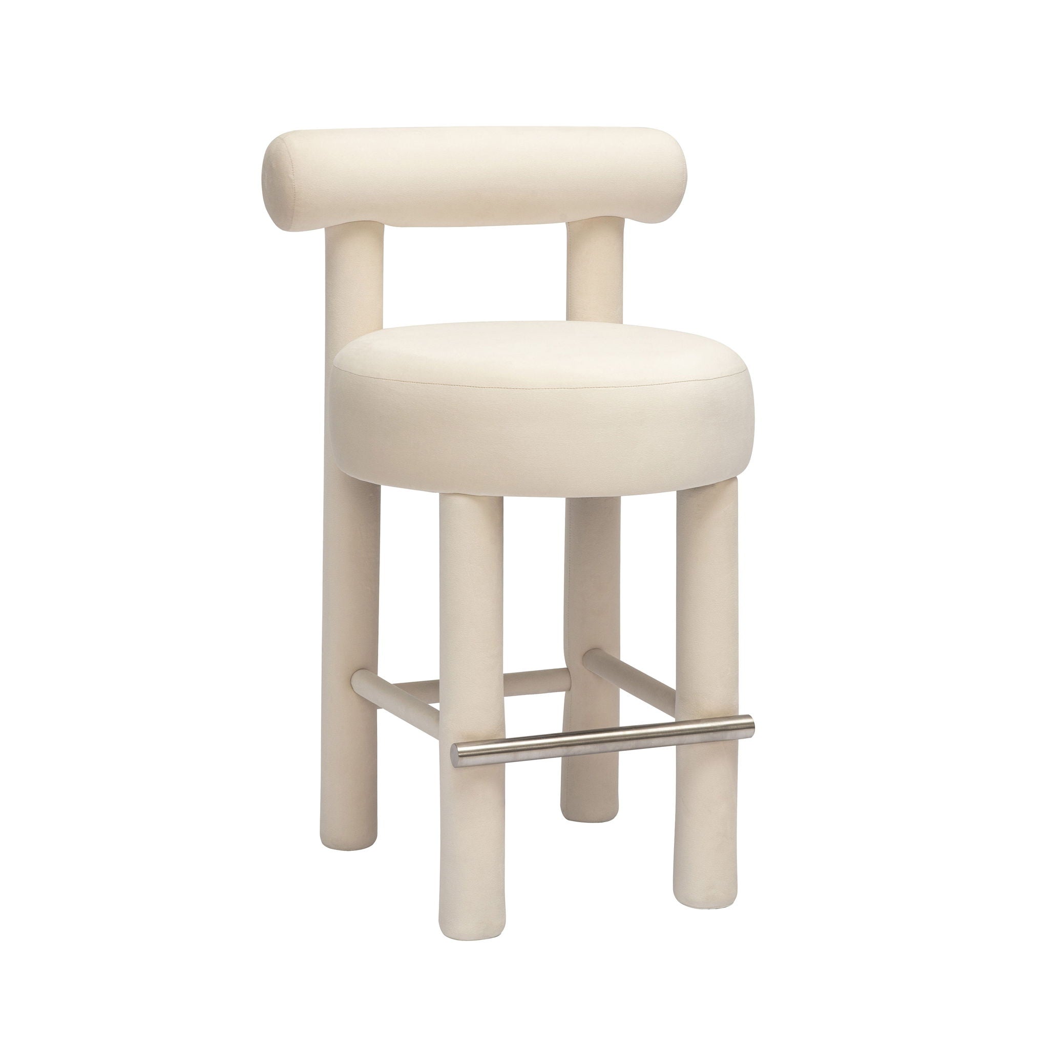 Carmel - Velvet Counter Stool - Cream - Urban Living Furniture (Los Angeles, CA)