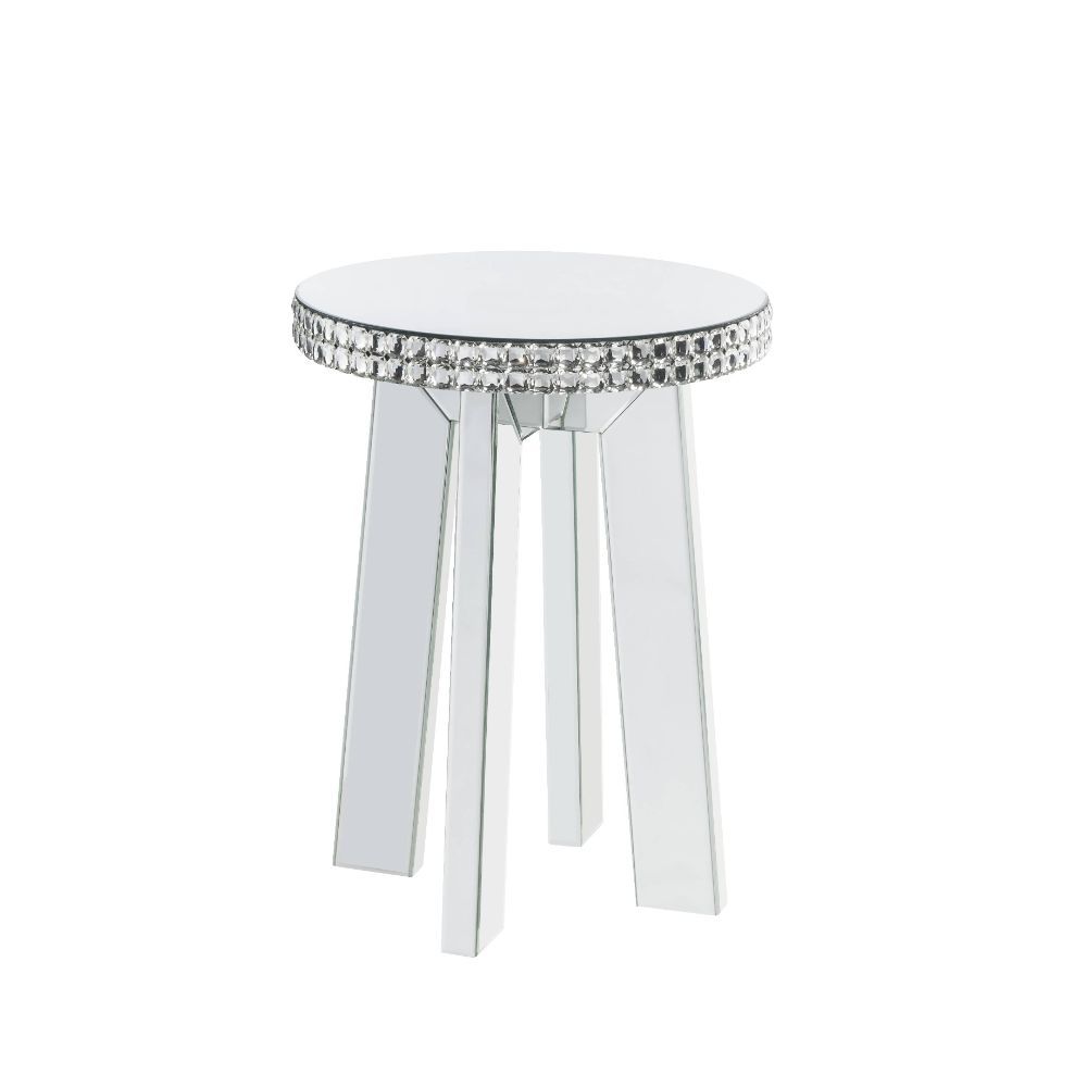 Lotus - End Table - Mirrored & Faux Ice Cube Crystals - Urban Living Furniture (Los Angeles, CA)