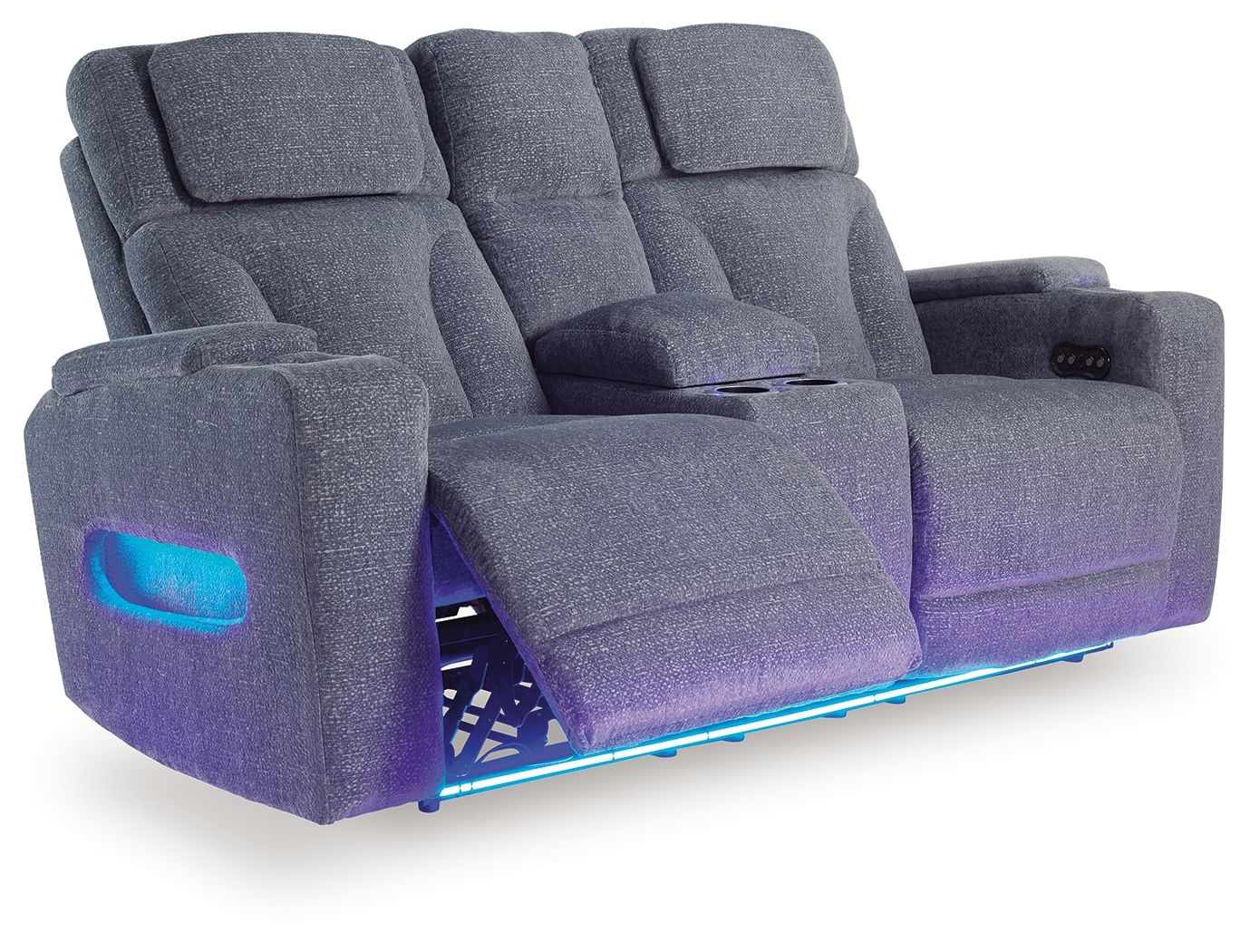 Studio Cave - Steel - Power Reclining Loveseat with Console - Urban Living Furniture (Los Angeles, CA)