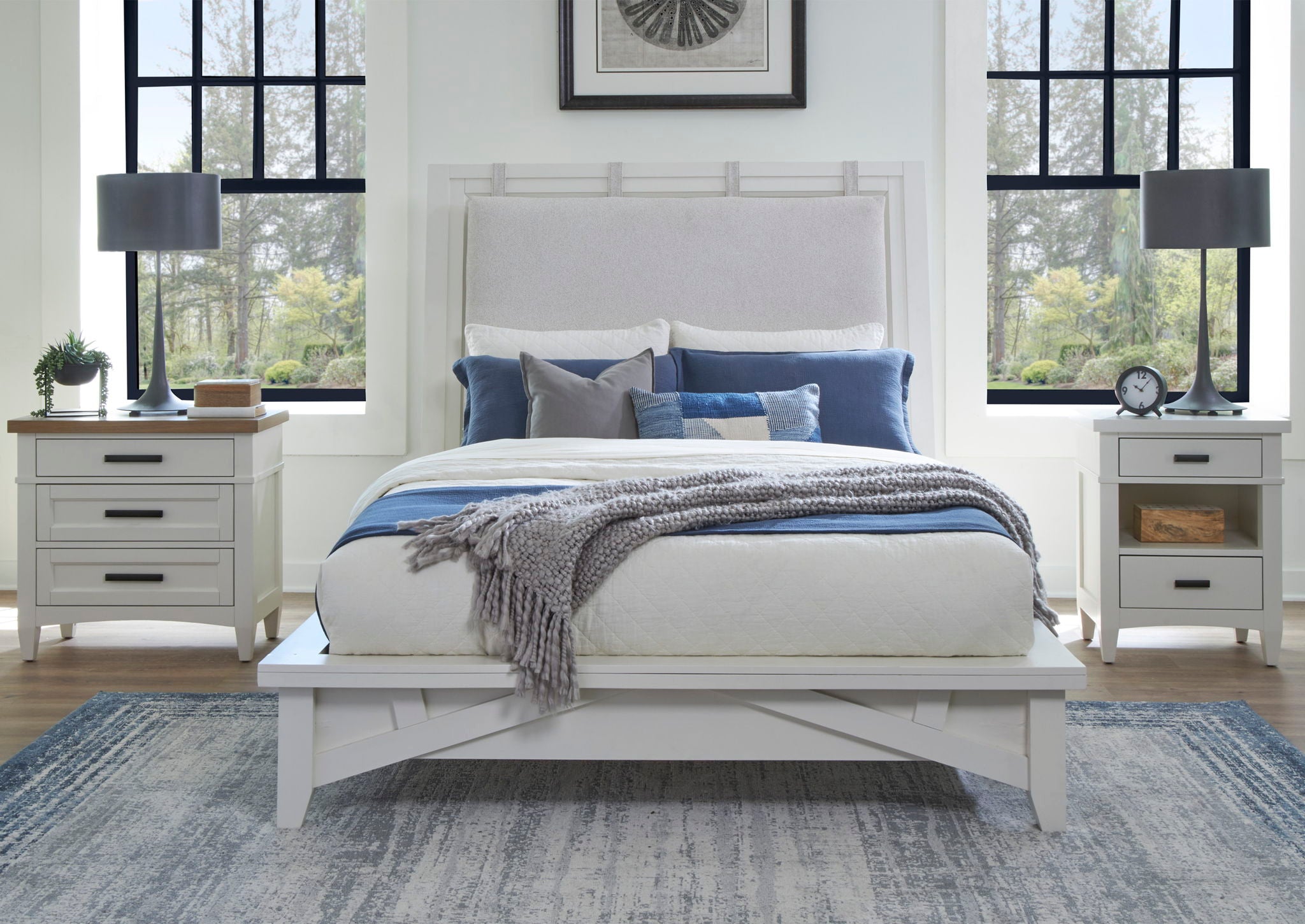 Americana Modern Bedroom - 7 Drawer Door Chest With Workstation - Cotton - Urban Living Furniture (Los Angeles, CA)