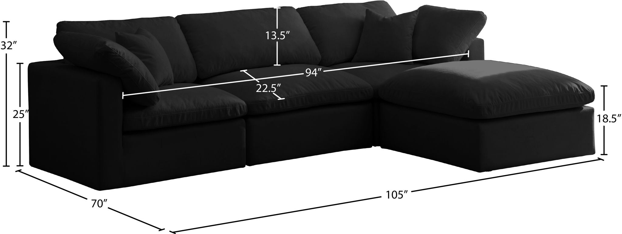Plush - 4 Piece Modular Sectional - Urban Living Furniture (Los Angeles, CA)
