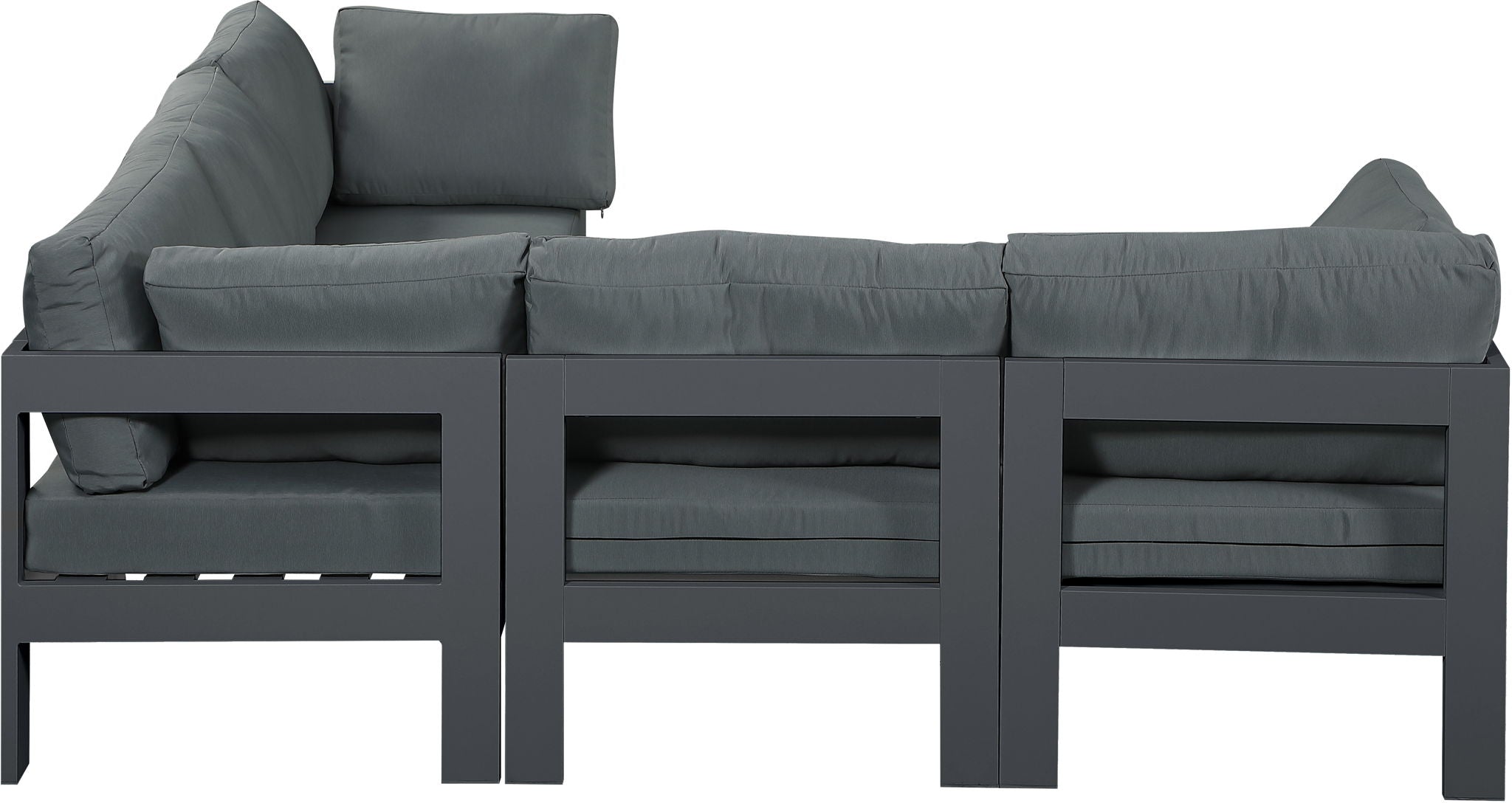 Nizuc - Outdoor Patio 5 Piece Modular Sectional With Gray Frame - Urban Living Furniture (Los Angeles, CA)