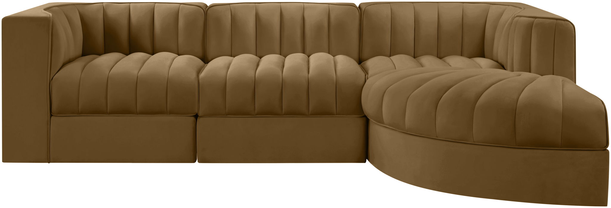 Rummi - Velvet Performance Fabric Upholstered 4 Piece Modular Sectional, With Reverse Corner Chair - Urban Living Furniture (Los Angeles, CA)