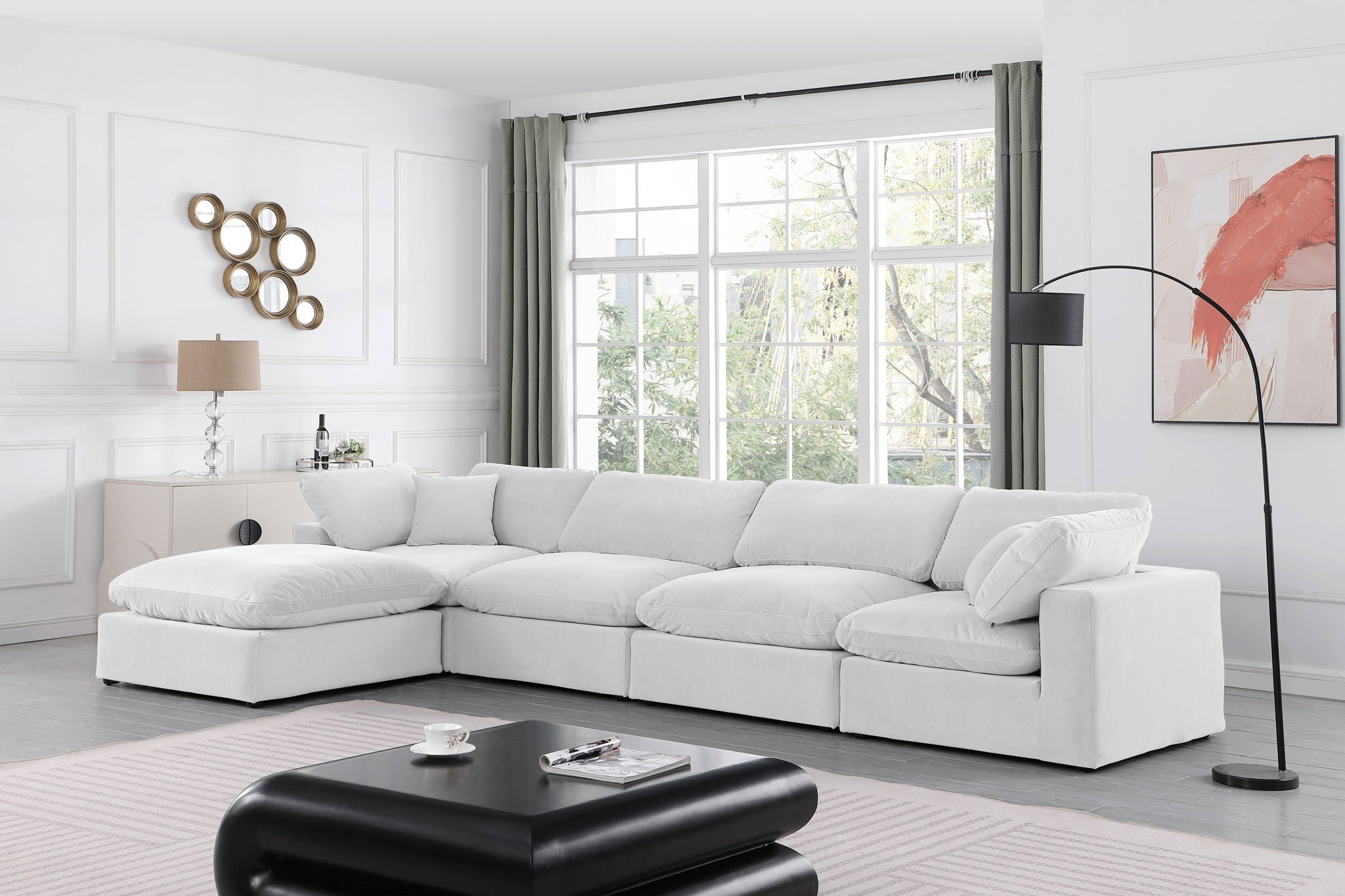 Comfy - 5 Piece Velvet Modular Sectional With Chaise - Urban Living Furniture (Los Angeles, CA)