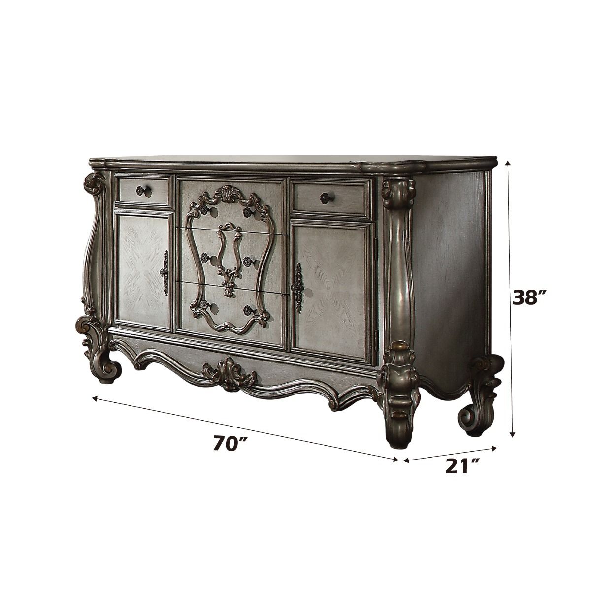 Versailles - Dresser - Antique Platinum Finish - Urban Living Furniture (Los Angeles, CA)