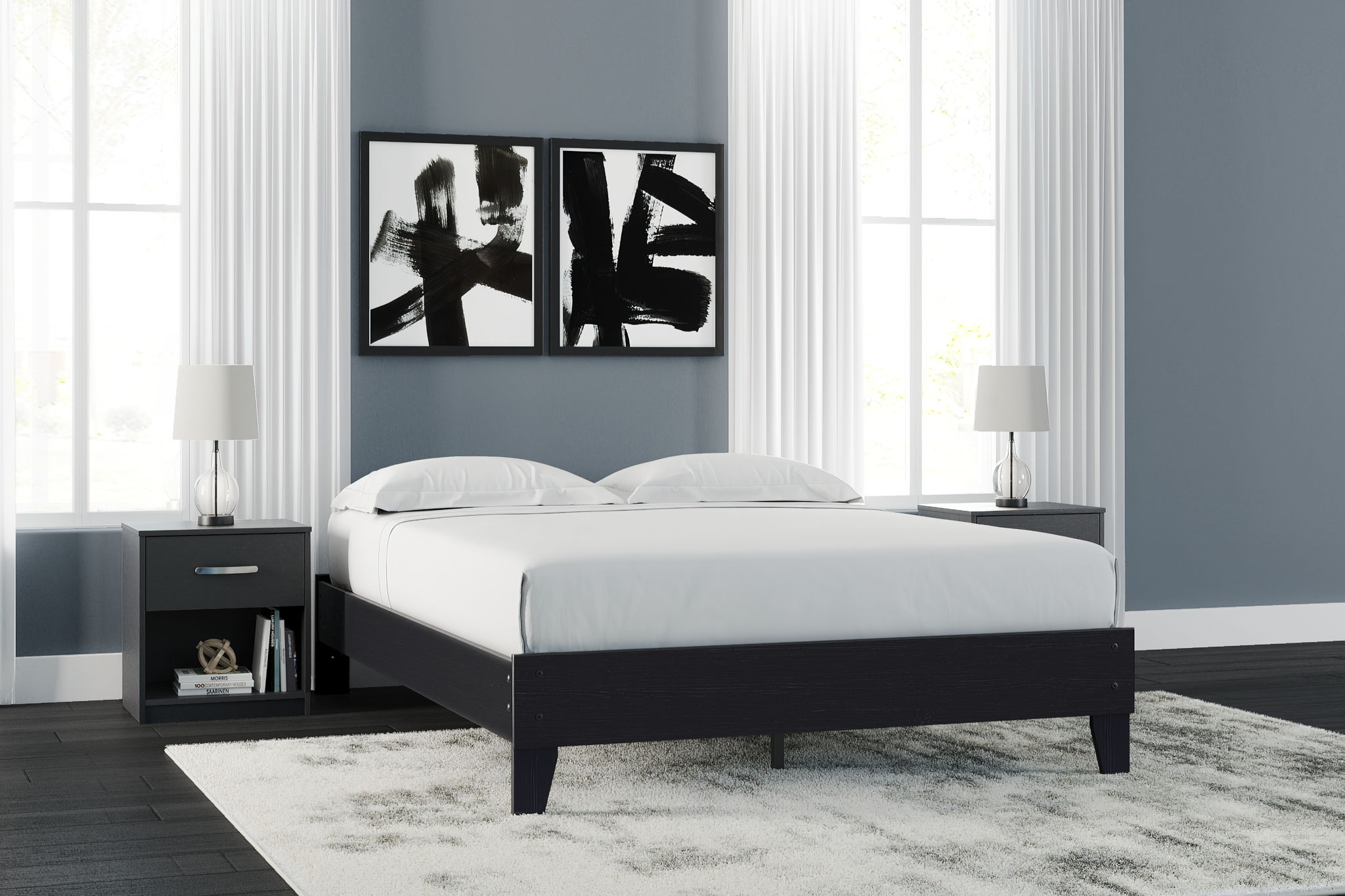 Finch - Queen Platform Bed - Black - Urban Living Furniture (Los Angeles, CA)