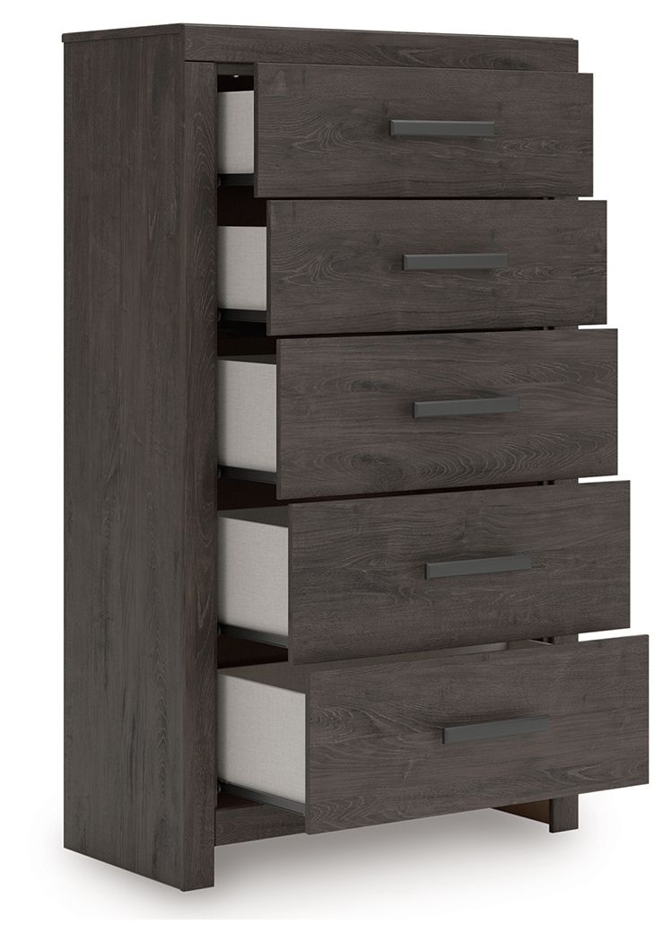Prendonea - Charcoal - Five Drawer Chest - Urban Living Furniture (Los Angeles, CA)