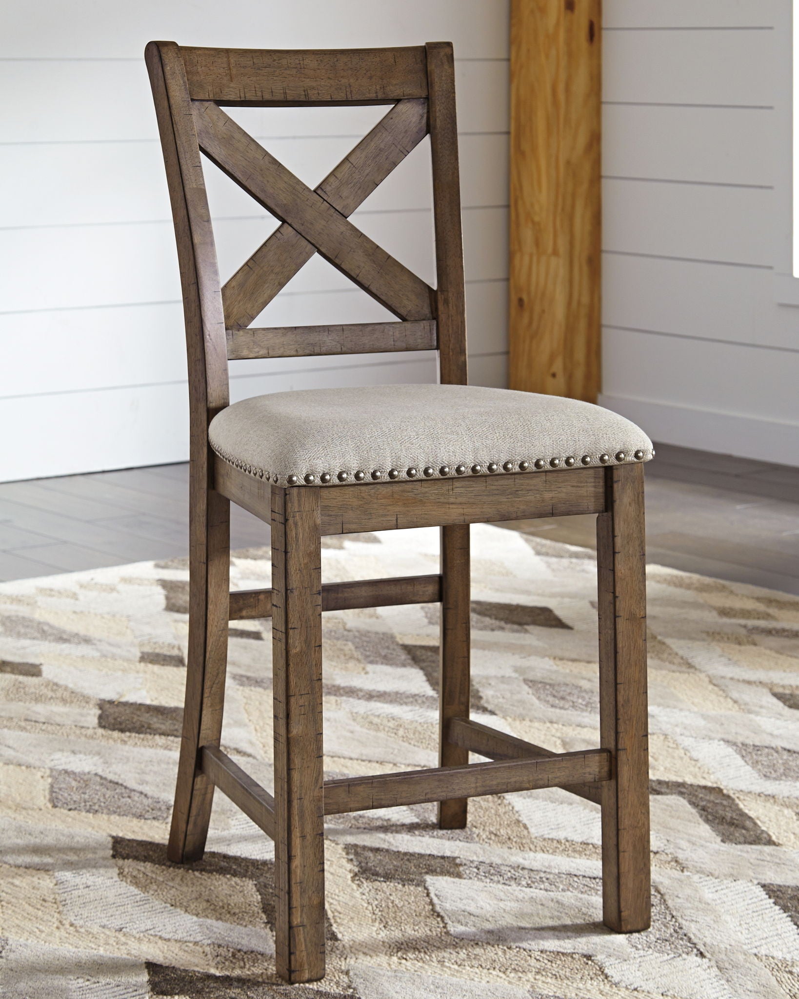 Moriville - Beige - Upholstered Barstool (Set of 2) - Urban Living Furniture (Los Angeles, CA)