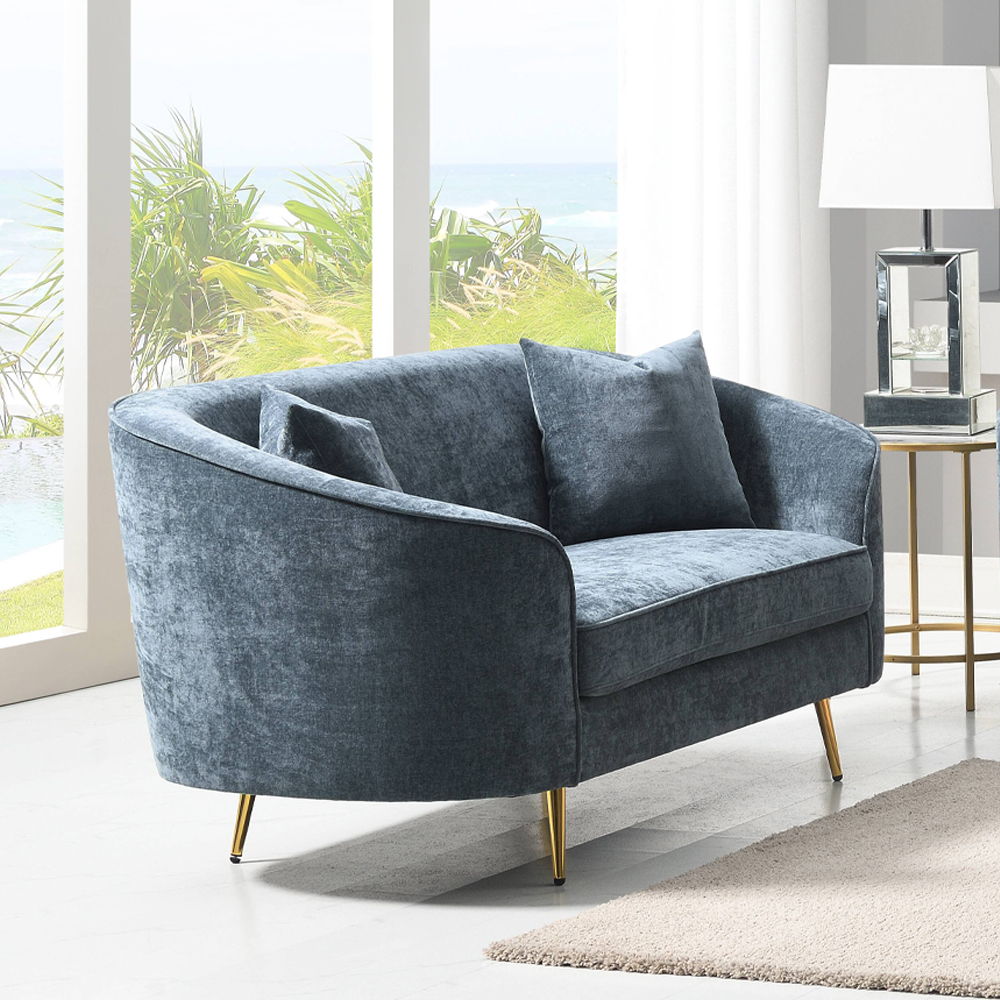Nakendra - Loveseat With 2 Pillows - Cobalt Blue Chenille - Urban Living Furniture (Los Angeles, CA)
