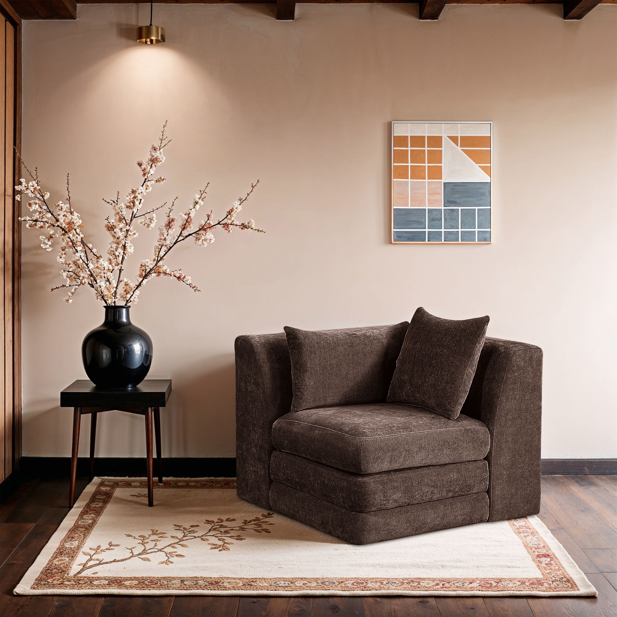 Stellar - Chenille Fabric Upholstered Modular Corner Chair - Urban Living Furniture (Los Angeles, CA)