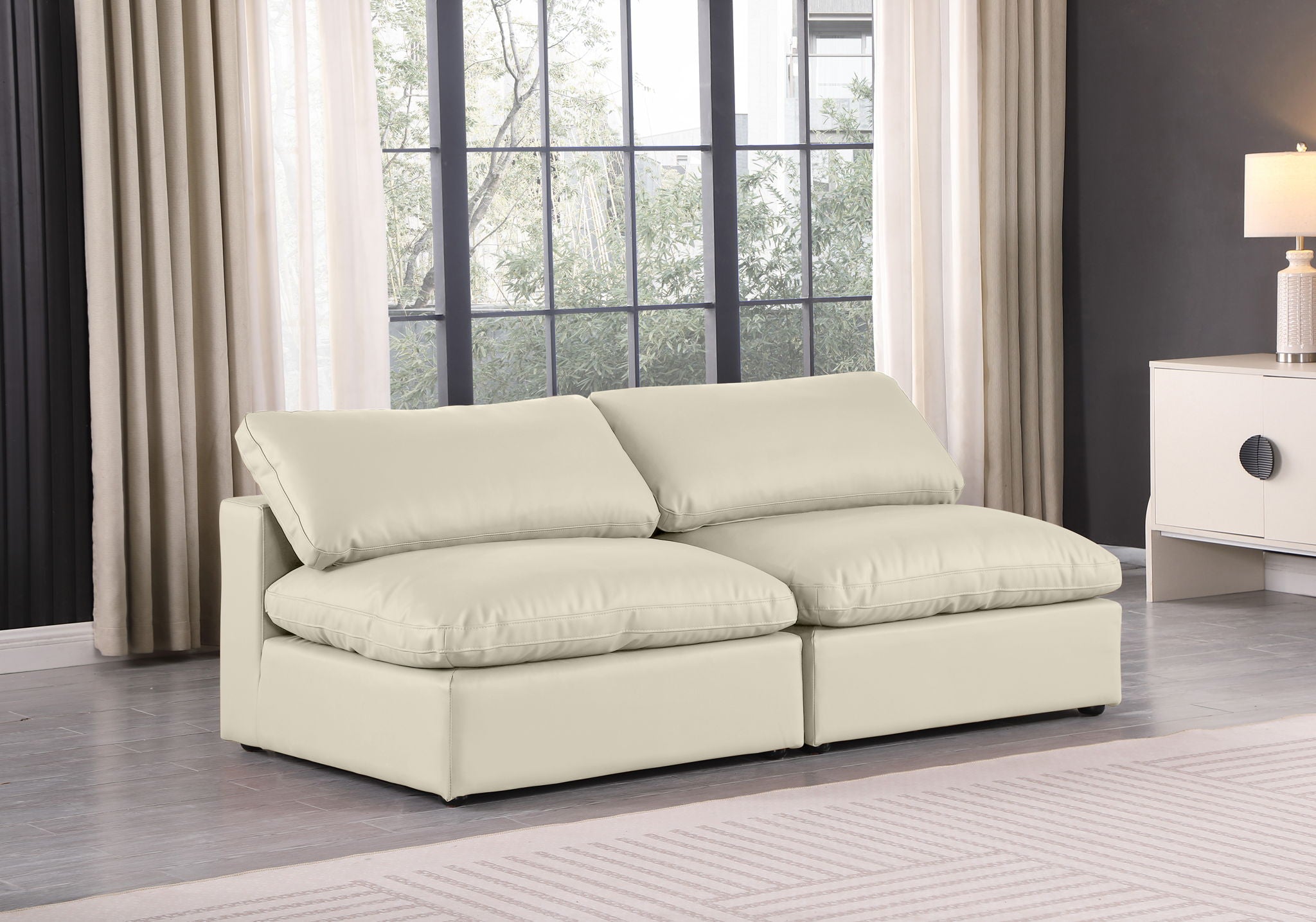 Comfy - Faux Leather Modular Armless Sofa 2 Seats - Urban Living Furniture (Los Angeles, CA)