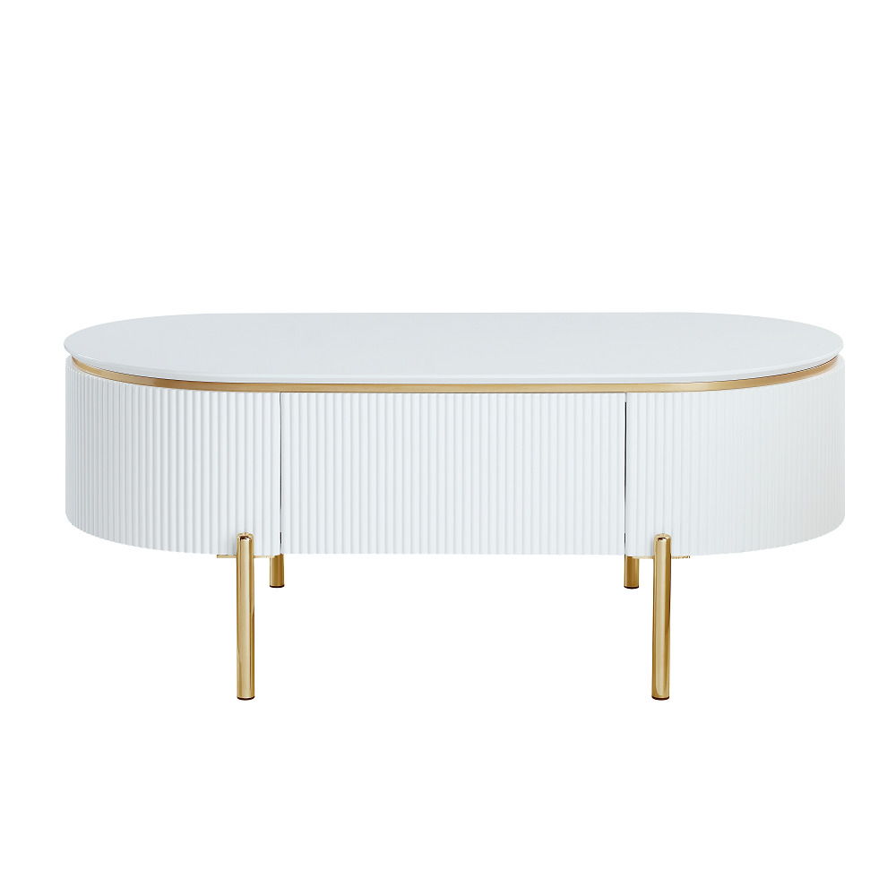 Daveigh - Coffee Table - White High & Gold - Urban Living Furniture (Los Angeles, CA)