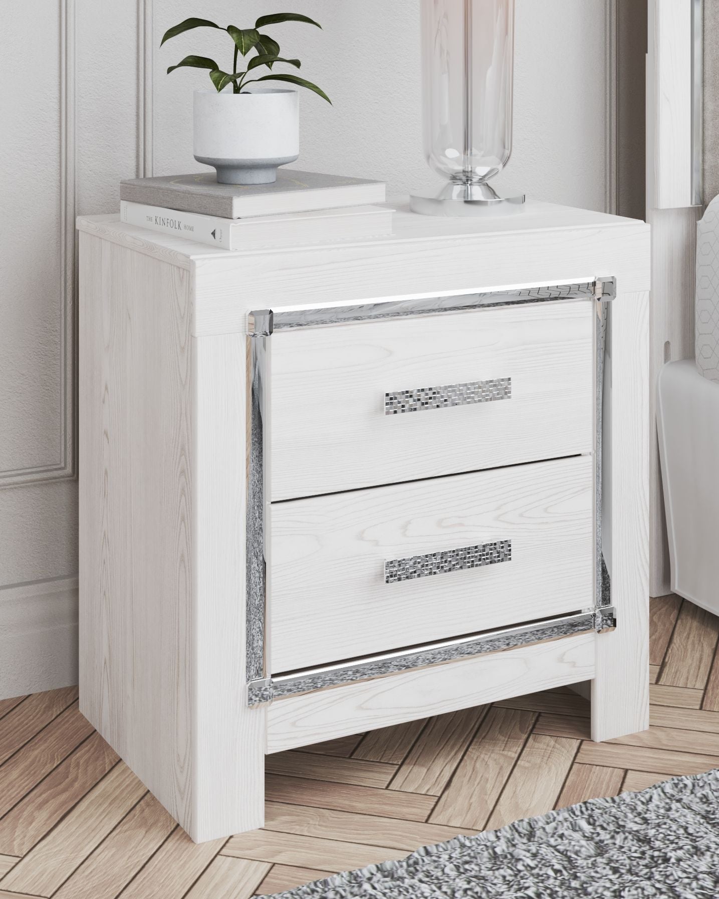 Altyra - White - Two Drawer Night Stand - Urban Living Furniture (Los Angeles, CA)