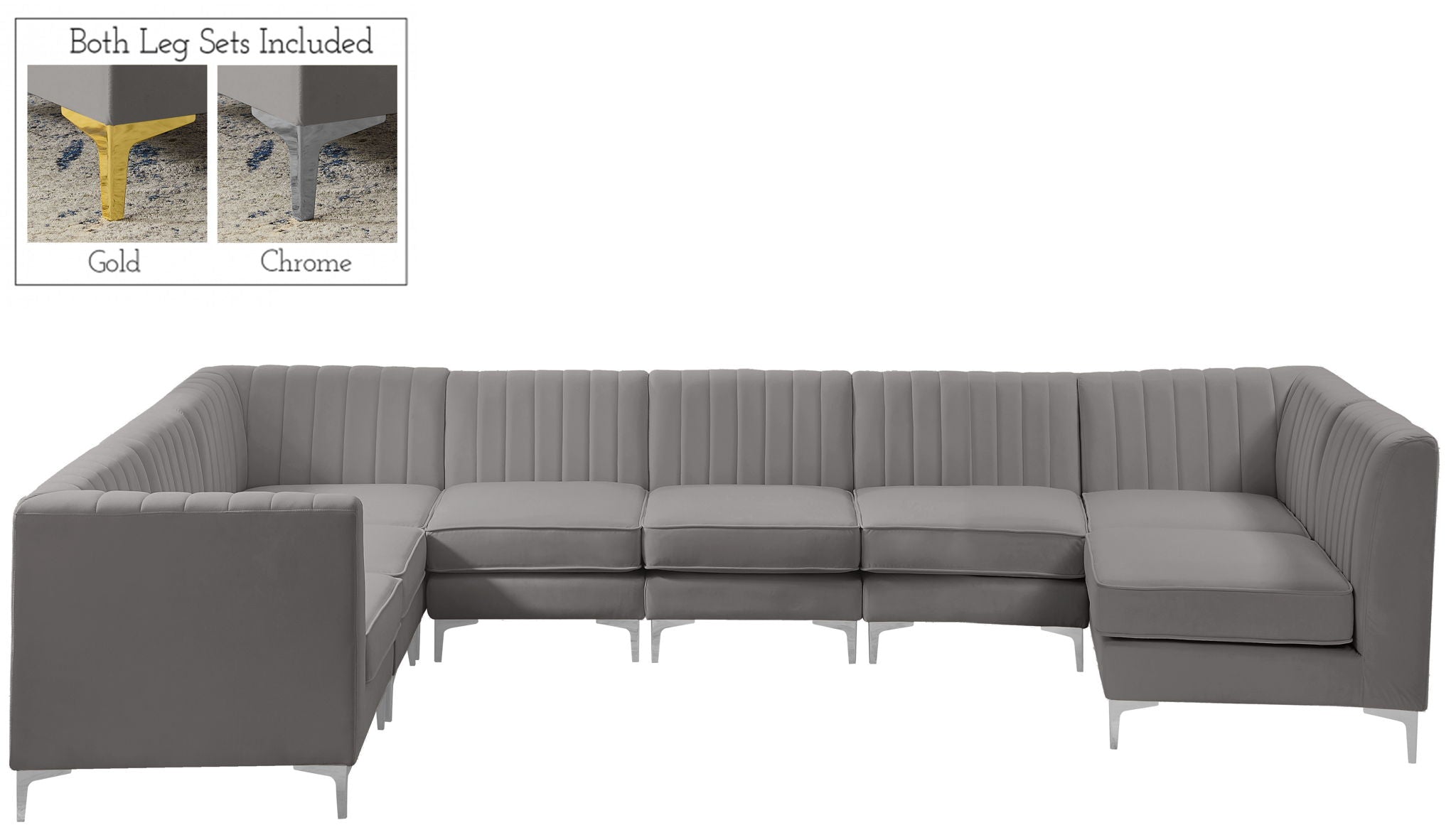 Alina - 8 Piece Velvet Modular Sectional - Urban Living Furniture (Los Angeles, CA)