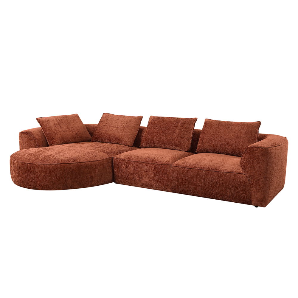 Aceso - Sectional Sofa With 4 Pillows - Rust Brown Chenille - Urban Living Furniture (Los Angeles, CA)