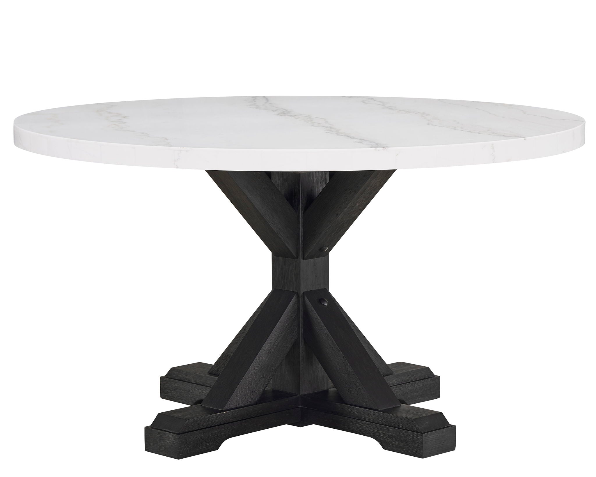 Varley - Genuine Marble Table - White & Charcoal - Urban Living Furniture (Los Angeles, CA)