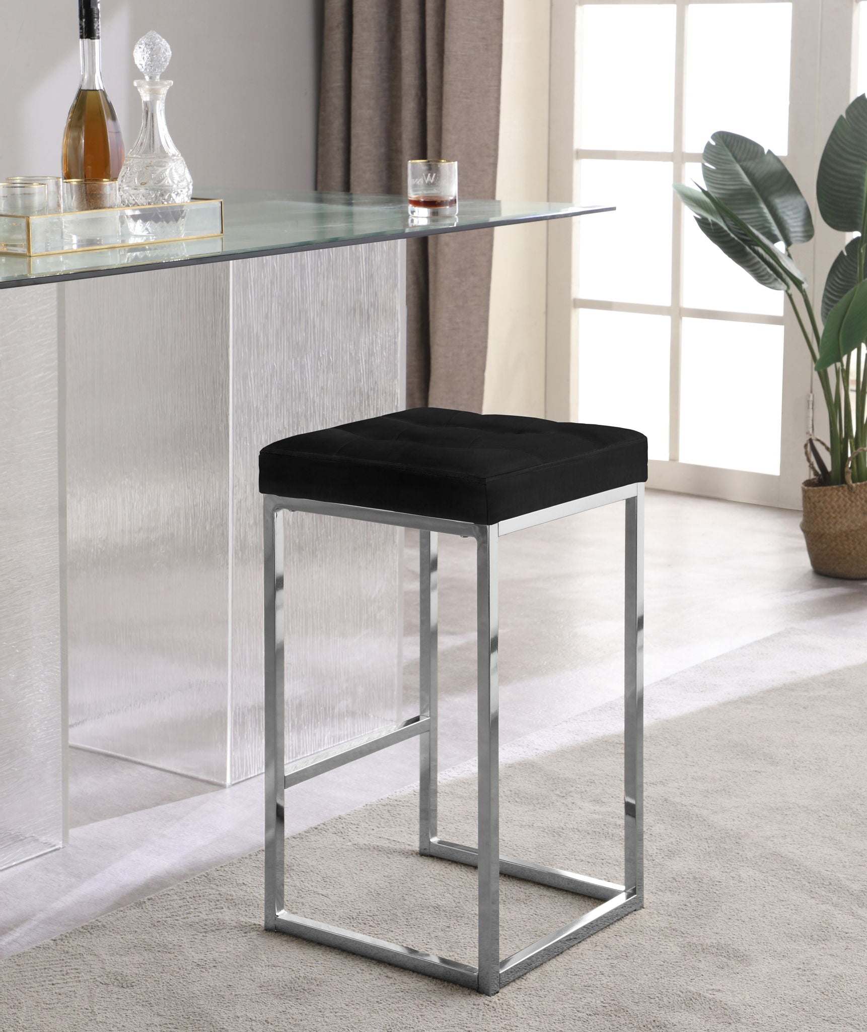 Nicola - Velvet Stool (Set of 2) - Urban Living Furniture (Los Angeles, CA)
