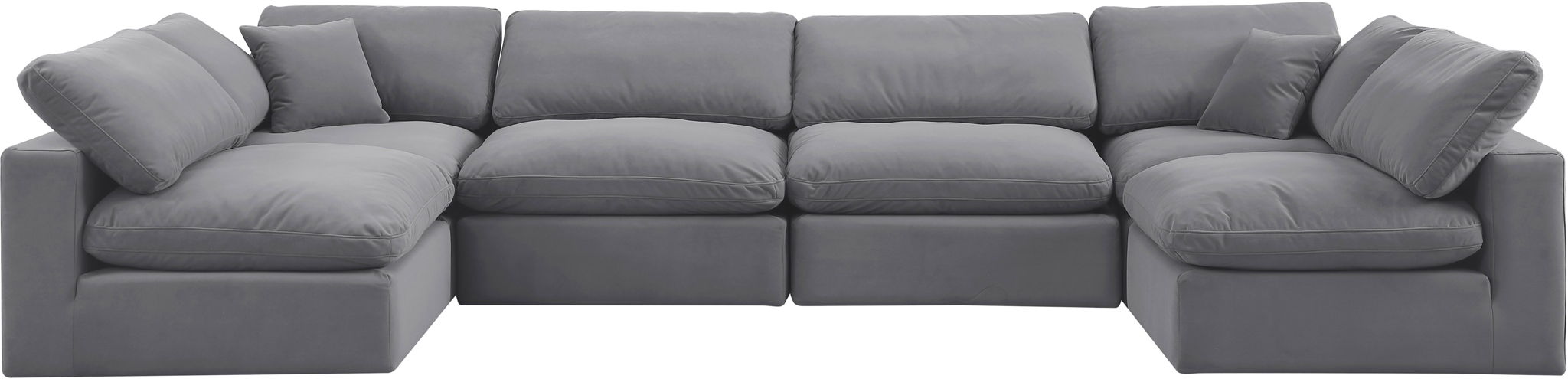 Comfy - 6 Piece Velvet Modular Armless Sectional - Urban Living Furniture (Los Angeles, CA)