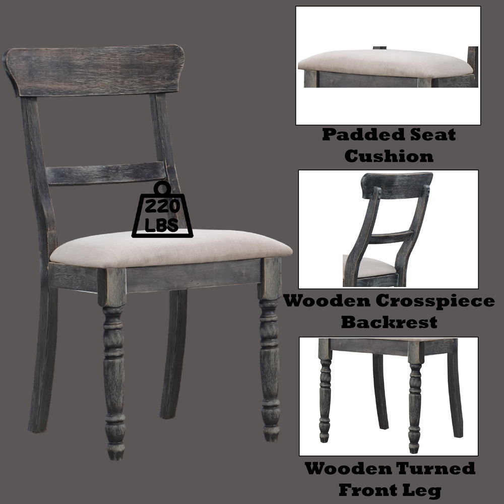 Leventis - Side Chair (Set of 2) - Light Brown Linen & Weathered Gray - Urban Living Furniture (Los Angeles, CA)