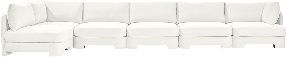 Hammond - Velvet Performance Fabric Upholstered 6 Piece L-Shaped Armless Sectional
