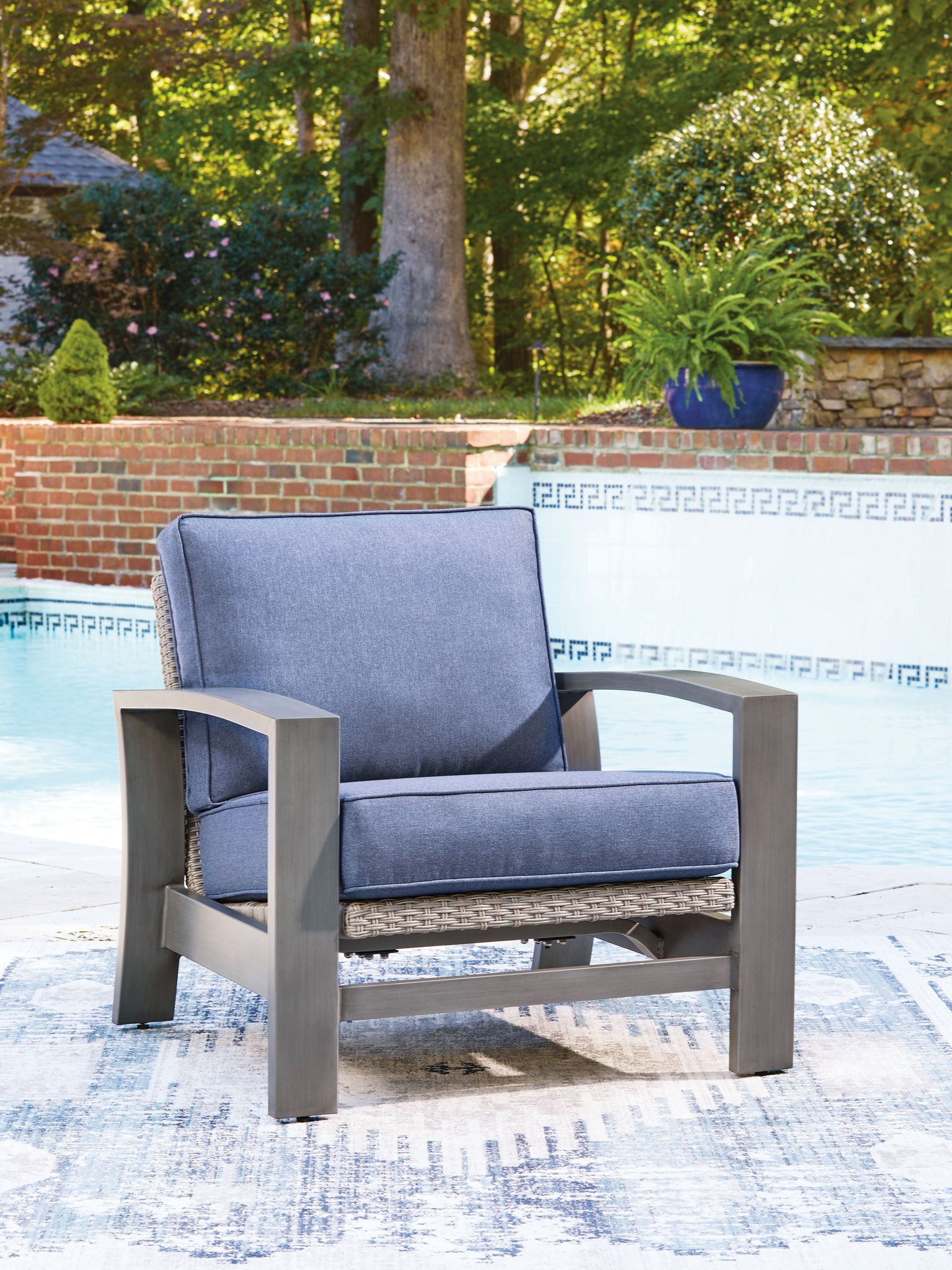 Half Moon Beach - Spring Lounge Chair - Blue / Gray - Urban Living Furniture (Los Angeles, CA)