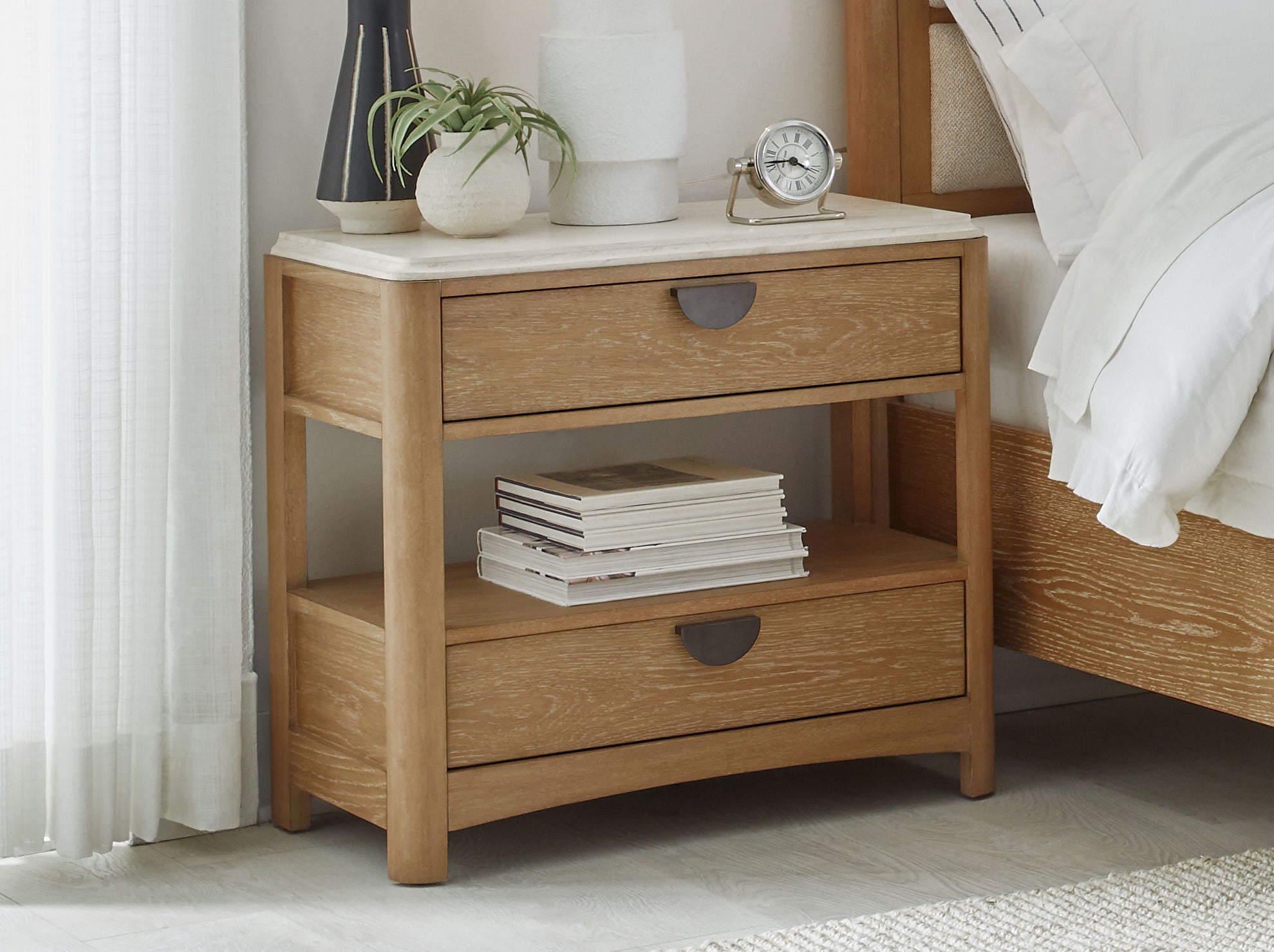 Escape - Bedroom 2 Drawer Nightstand - Glazed Natural Oak - Urban Living Furniture (Los Angeles, CA)