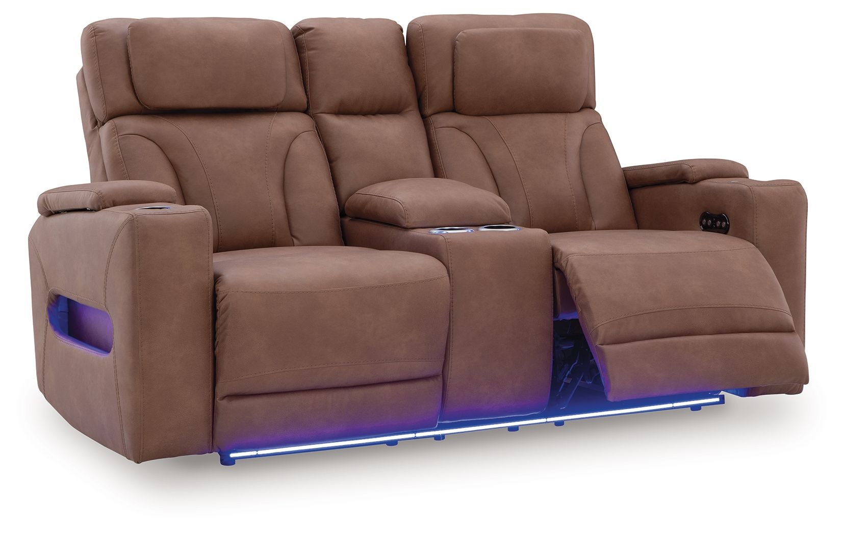 Clean-Slate - Caramel - Power Reclining Loveseat With Console / Adj Headrest - Urban Living Furniture (Los Angeles, CA)