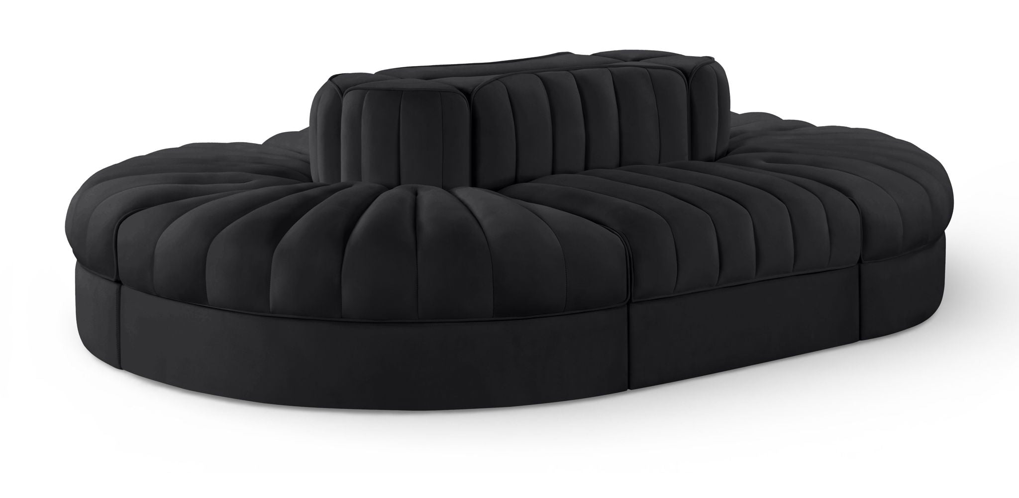 Rummi - Oval Velvet Performance Fabric Upholstered 6 Piece Modular Sectional - Urban Living Furniture (Los Angeles, CA)