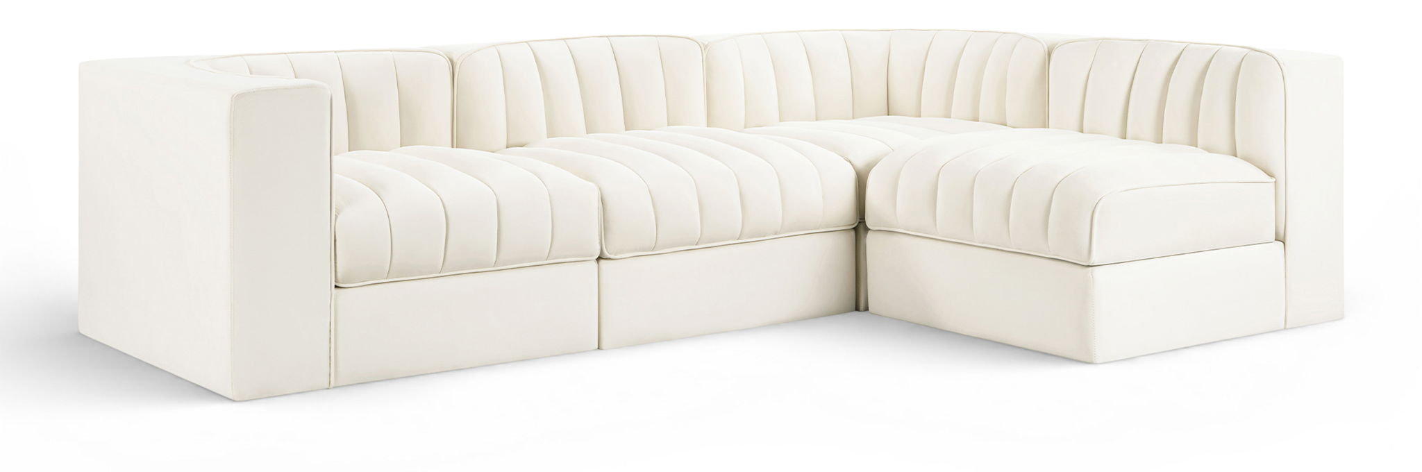 Rummi - Velvet Performance Fabric Upholstered 4 Piece Modular Sectional - Urban Living Furniture (Los Angeles, CA)