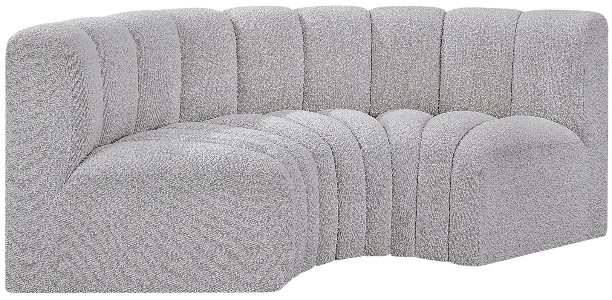Arc - Boucle Fabric 3 Piece Modular U-Shaped Sofa