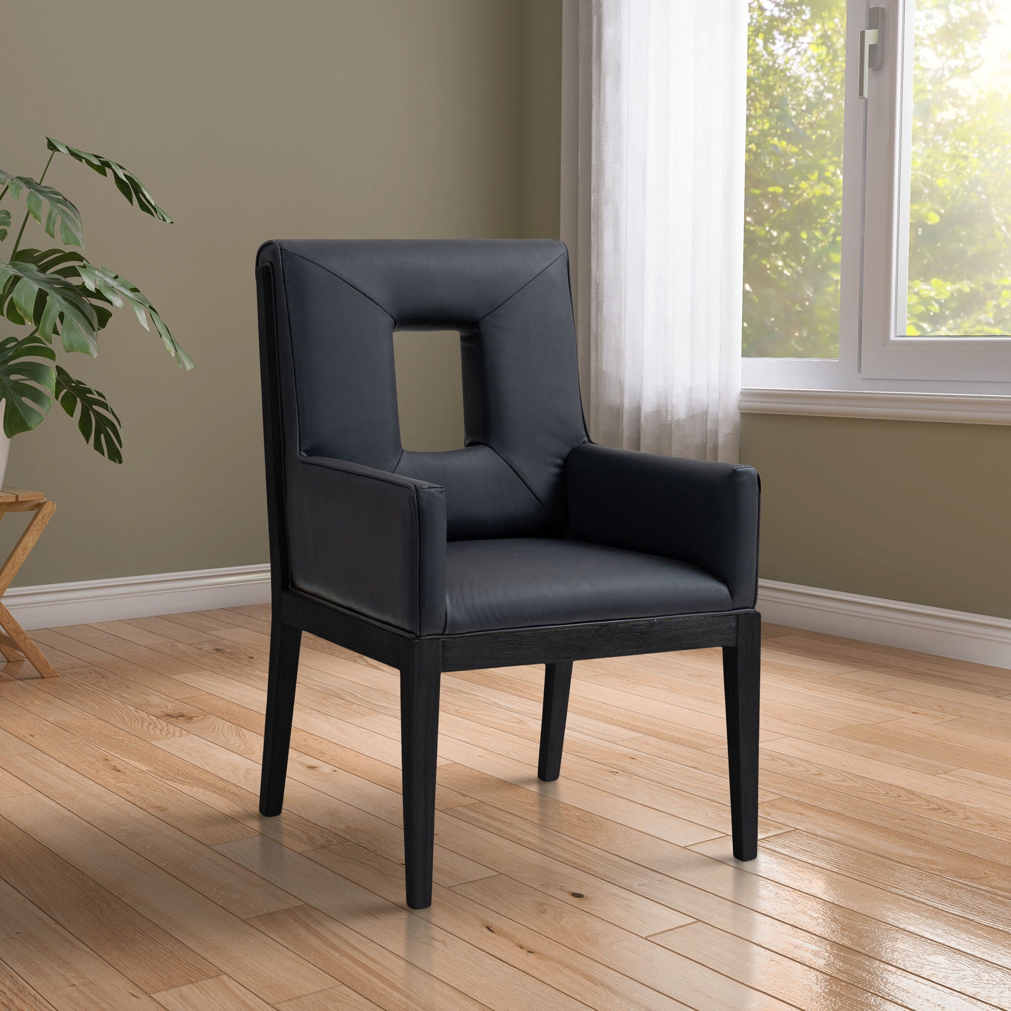 Gwendolyn - Faux Leather Dining Arm Chair With Black Frame - Urban Living Furniture (Los Angeles, CA)