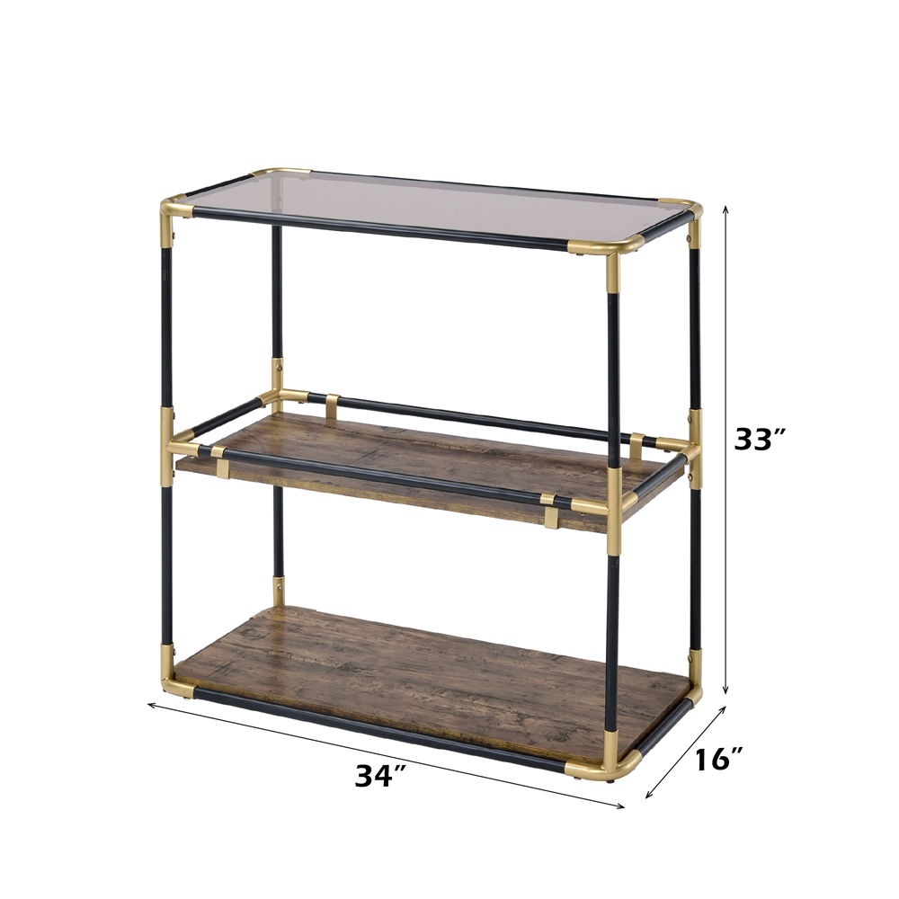 Heleris - Console Table - Smoky Glass Top & Black & Gold - Urban Living Furniture (Los Angeles, CA)