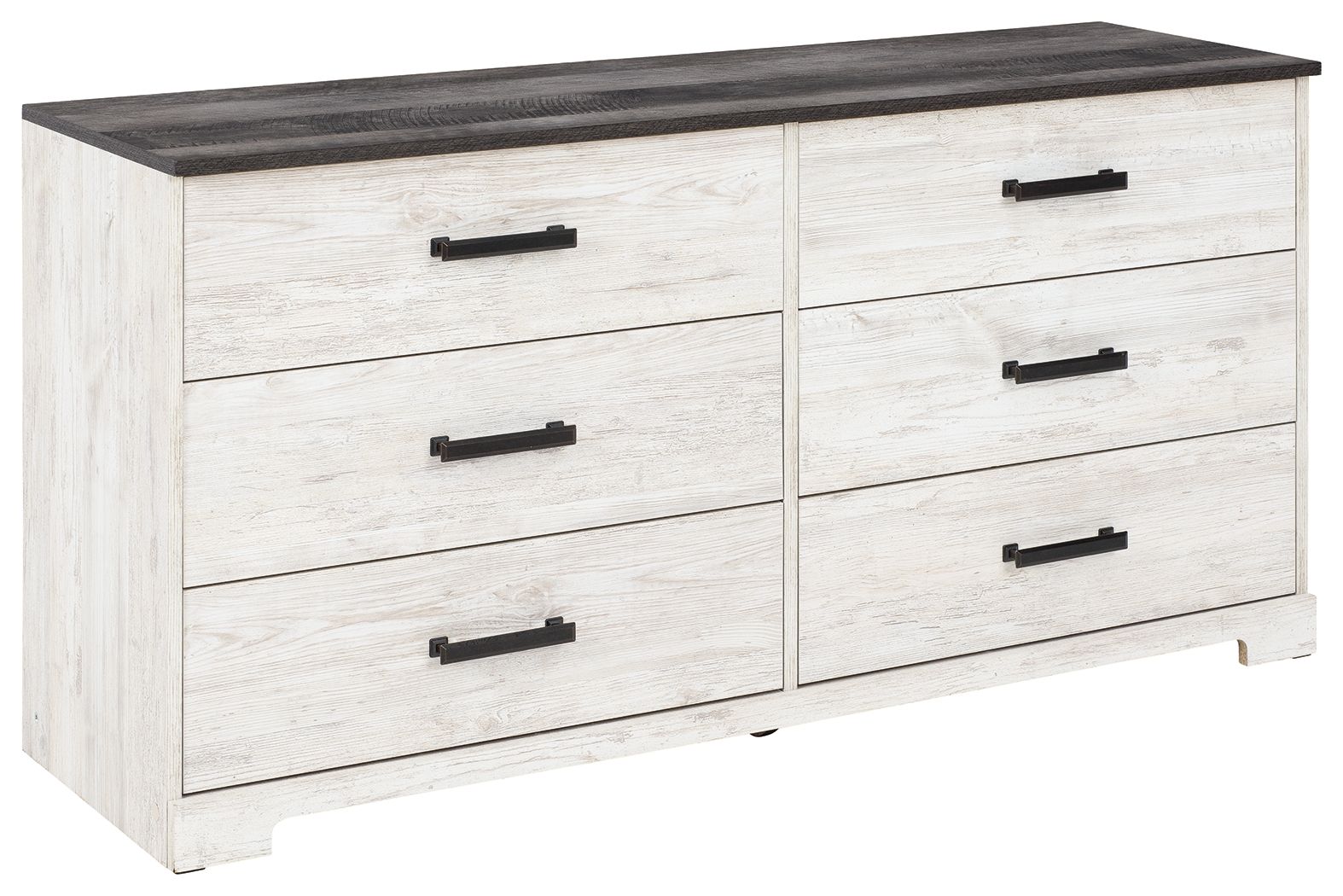 Shawburn - White / Black / Gray - Six Drawer Dresser - Pewter-tone pulls - Urban Living Furniture (Los Angeles, CA)