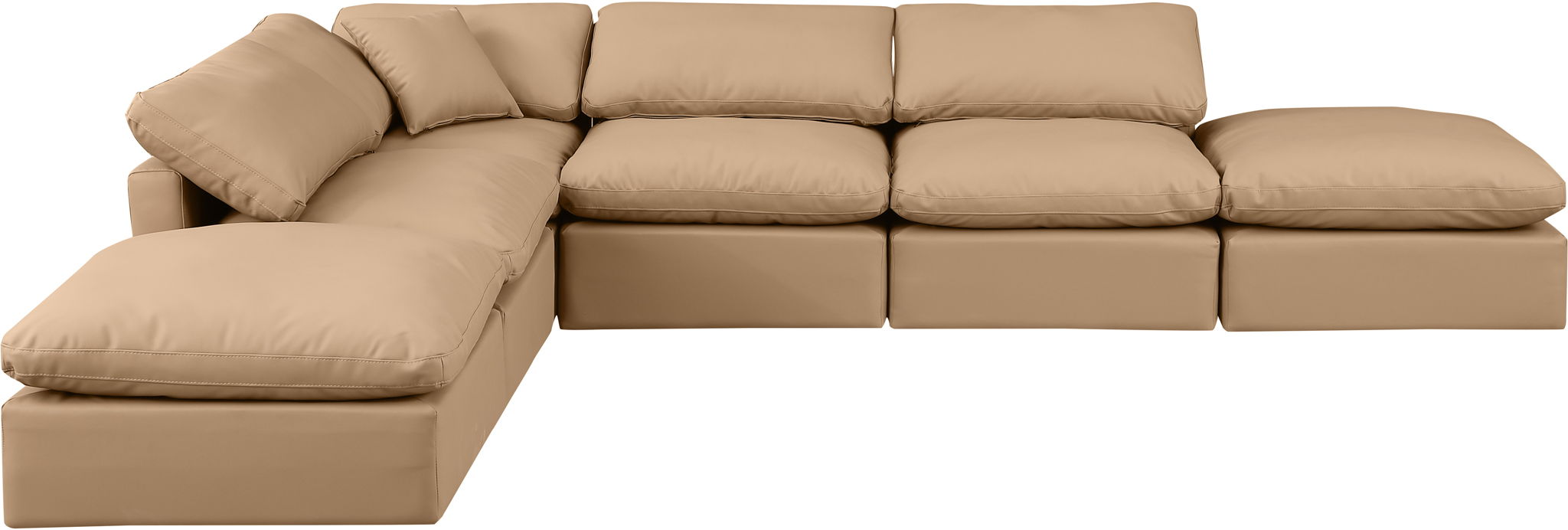 Indulge - Faux Leather 6 Piece Modular Armless Sectional - Tan - Urban Living Furniture (Los Angeles, CA)
