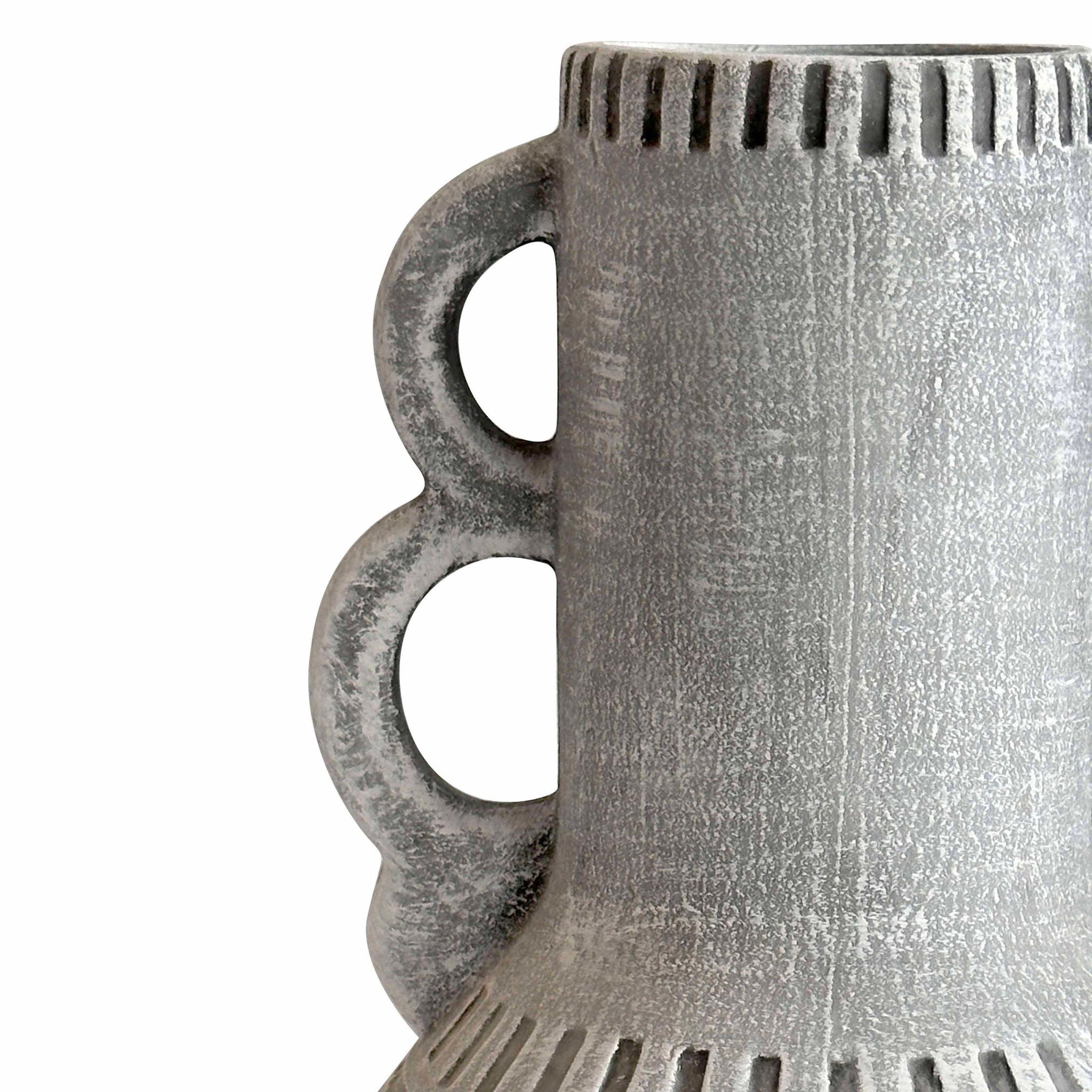 Earthenware - Aztec Handled Flower Vase - Slate - Urban Living Furniture (Los Angeles, CA)