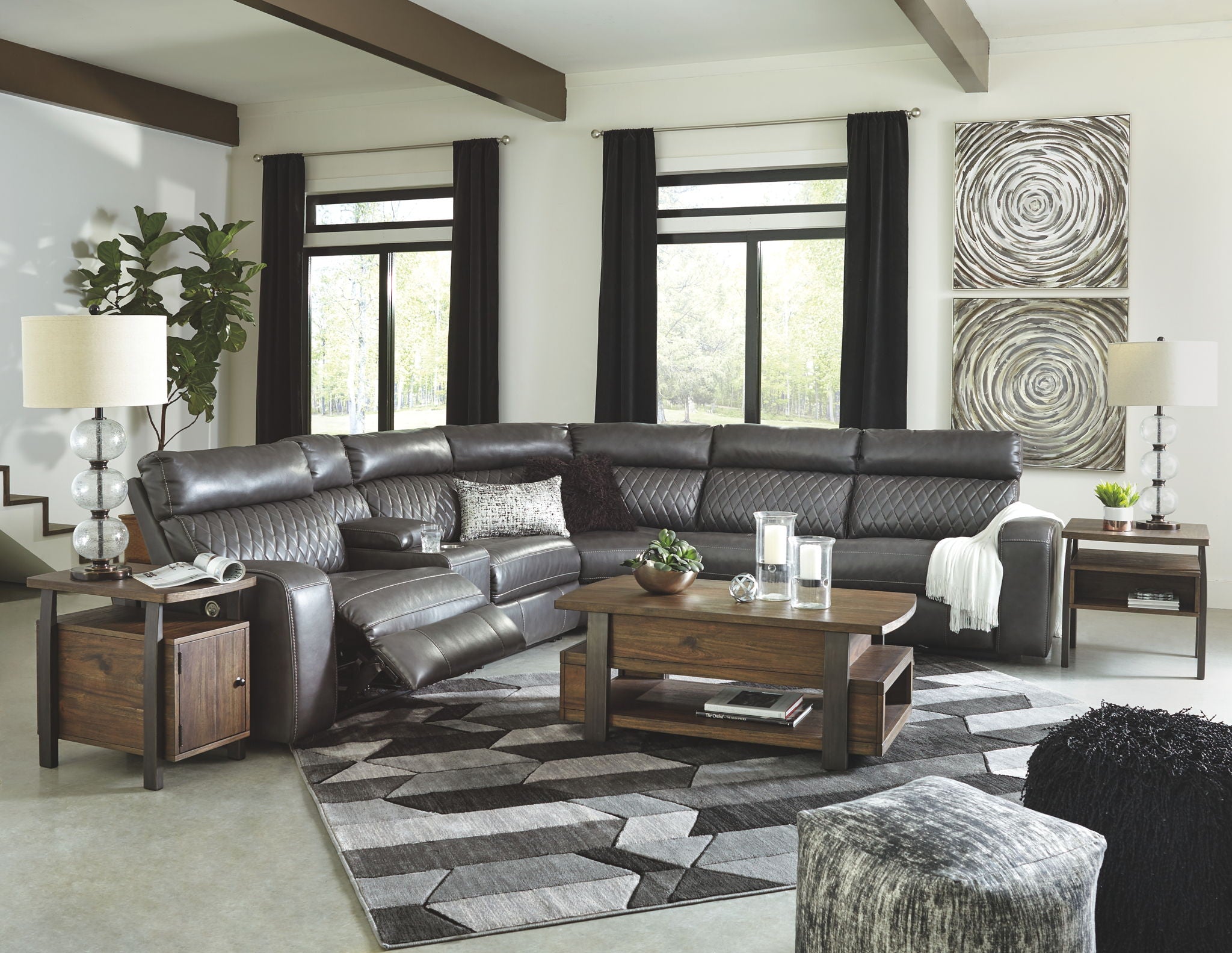 Samperstone - Power Reclining Sectional - Urban Living Furniture (Los Angeles, CA)
