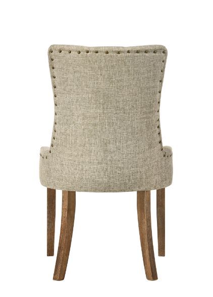 Yotam - Side Chair (Set of 2) - Beige Fabric & Salvaged Oak Finish - Urban Living Furniture (Los Angeles, CA)