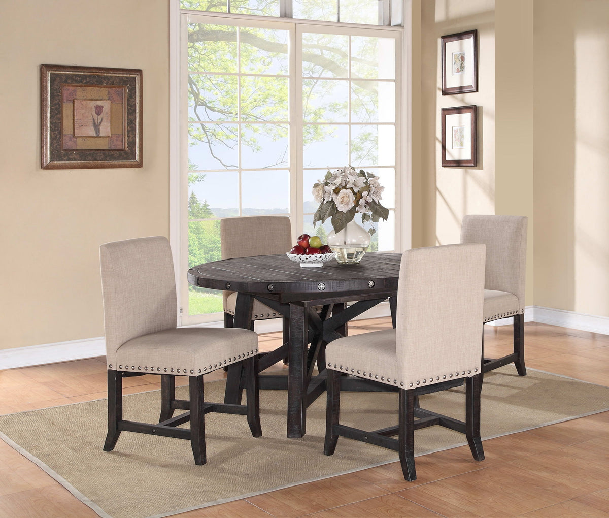 Yosemite - Solid Wood Round Extension Table - Cafe