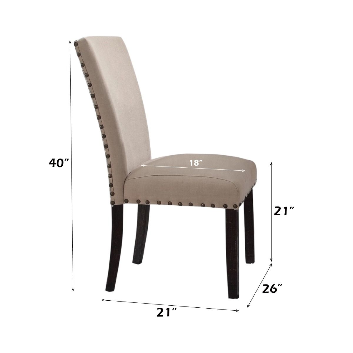 Nolan - Side Chair (Set of 2) - Linen & Salvage Dark Oak - Urban Living Furniture (Los Angeles, CA)