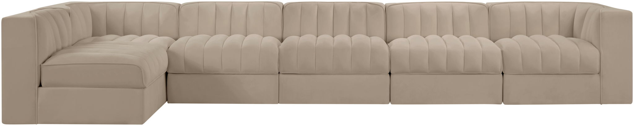 Rummi - Velvet Performance Fabric Upholstered 6 Piece Modular Sectional, L-Shaped (Right) - Urban Living Furniture (Los Angeles, CA)