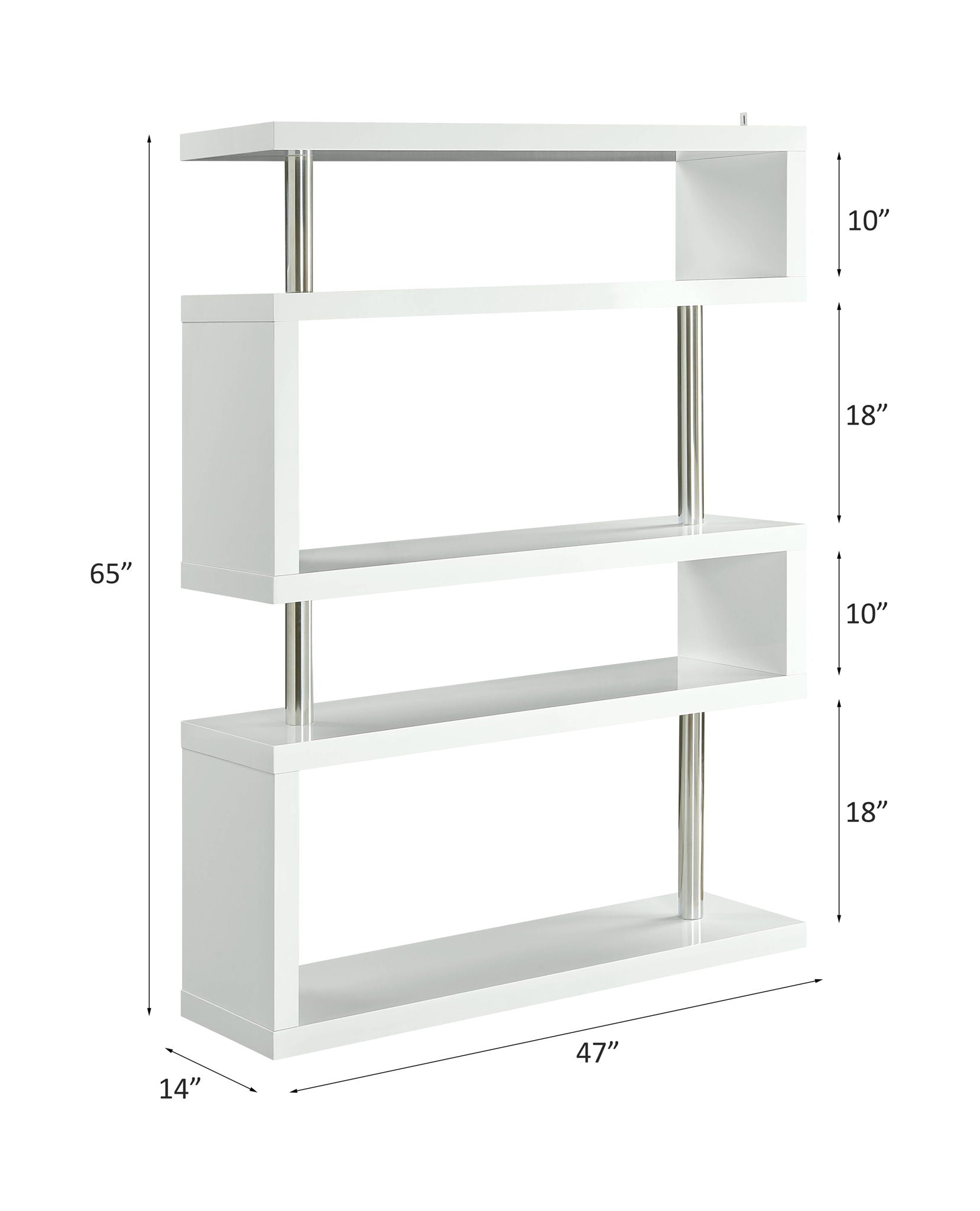 Buck II - Bookshelf - White High Gloss - Urban Living Furniture (Los Angeles, CA)