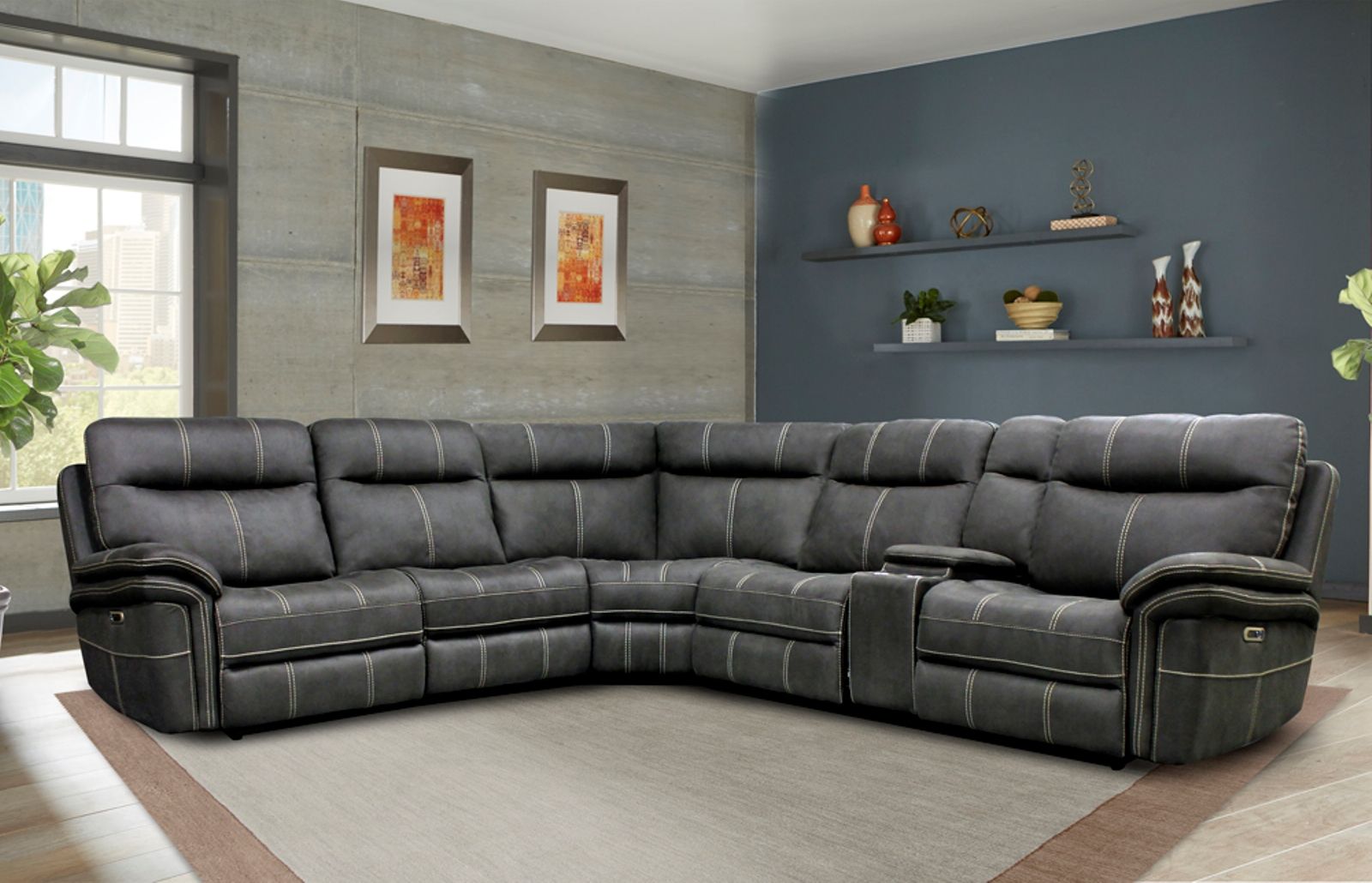 Mason - Power Left Arm Facing Recliner - Charcoal - Urban Living Furniture (Los Angeles, CA)