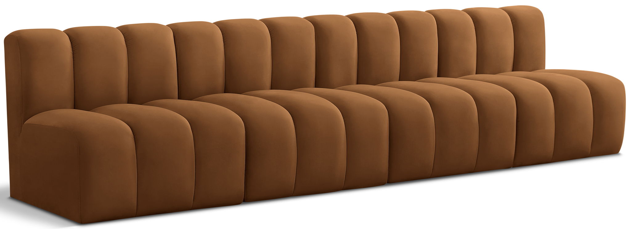 Arc - Velvet 4 Seats Modular Sofa - Saddle - Urban Living Furniture (Los Angeles, CA)