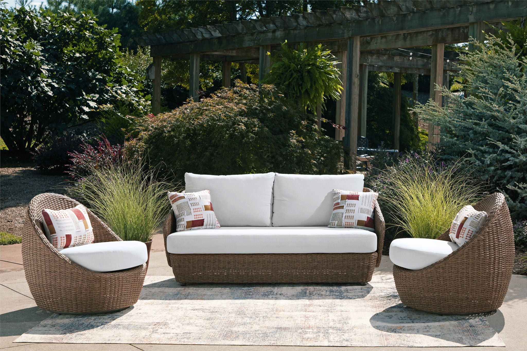 Double Point - Loveseat, Swivel Chairs Set (Set of 3) - Beige - Urban Living Furniture (Los Angeles, CA)