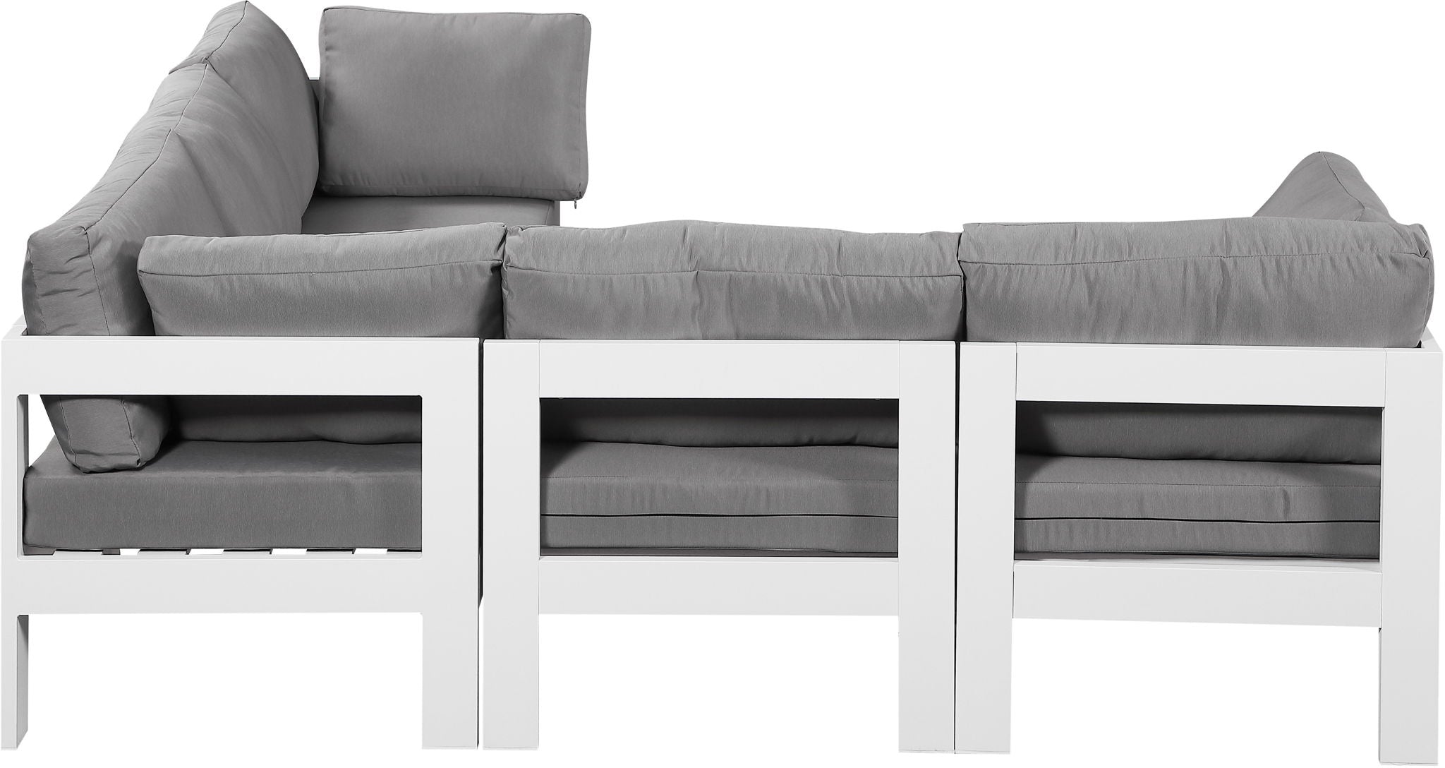 Nizuc - Outdoor Patio 5 Piece Modular Sectional With White Frame - Urban Living Furniture (Los Angeles, CA)