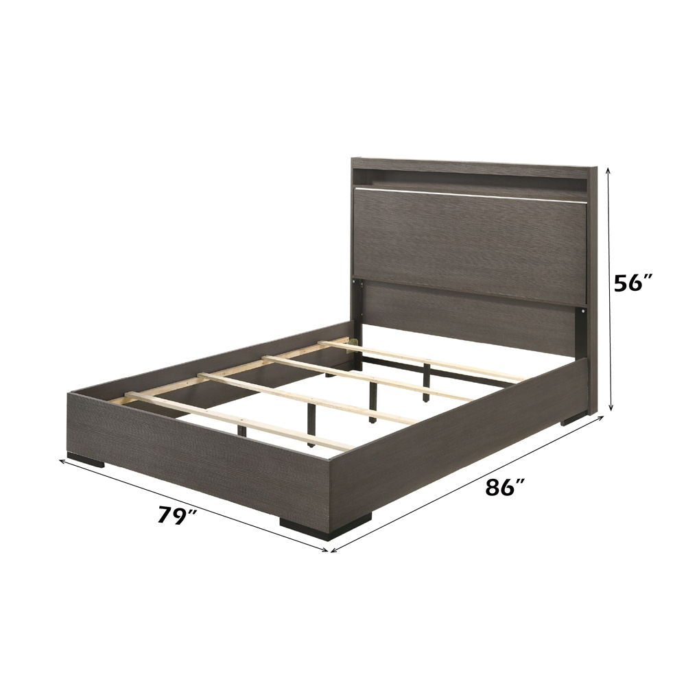 Escher - Eastern King Bed - Gray Oak