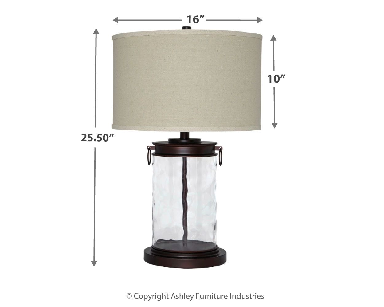 Tailynn - Clear / Bronze Finish - Glass Table Lamp - Urban Living Furniture (Los Angeles, CA)
