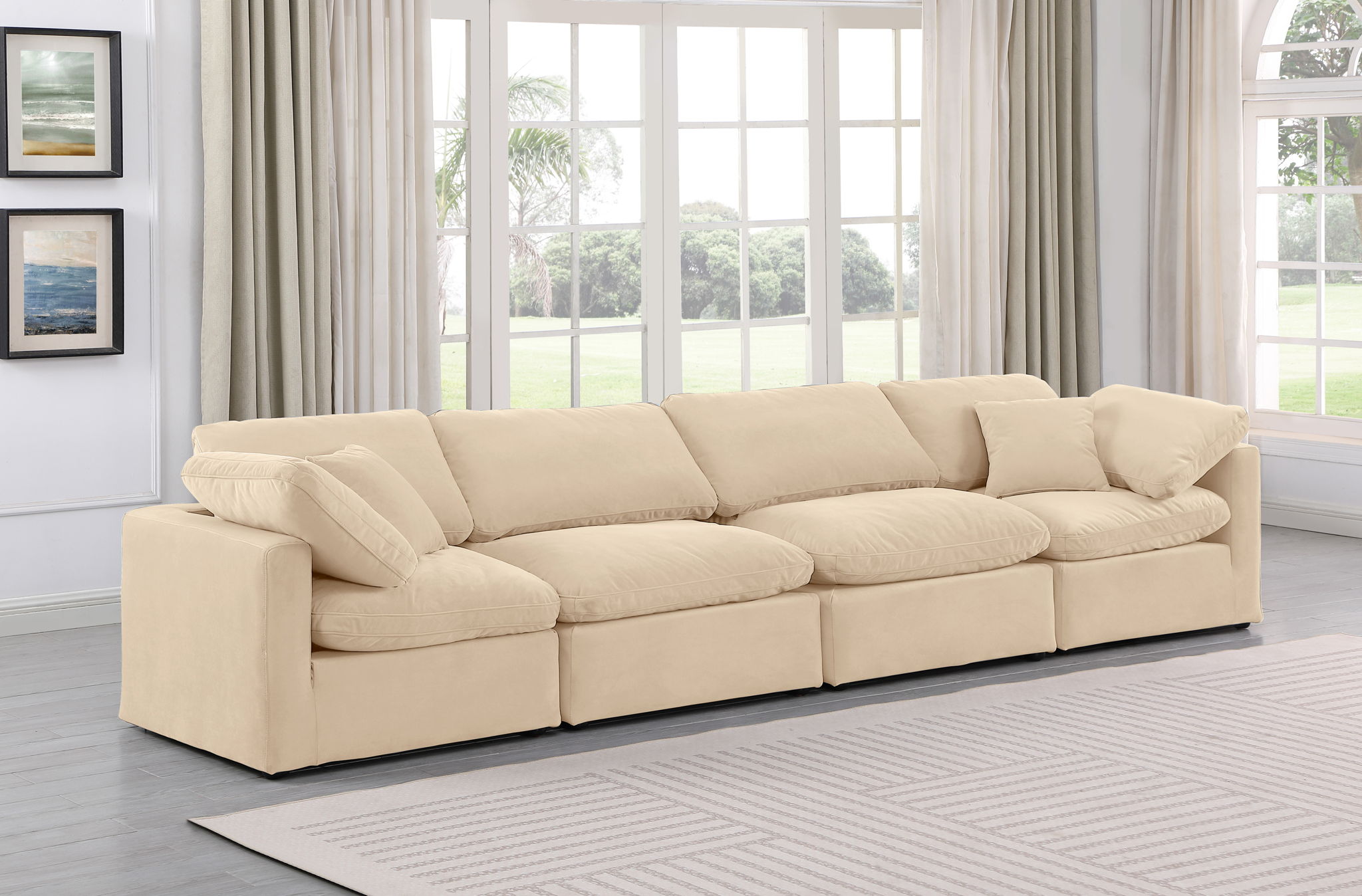 Indulge - Velvet 4 Seat Modular Sofa - Urban Living Furniture (Los Angeles, CA)